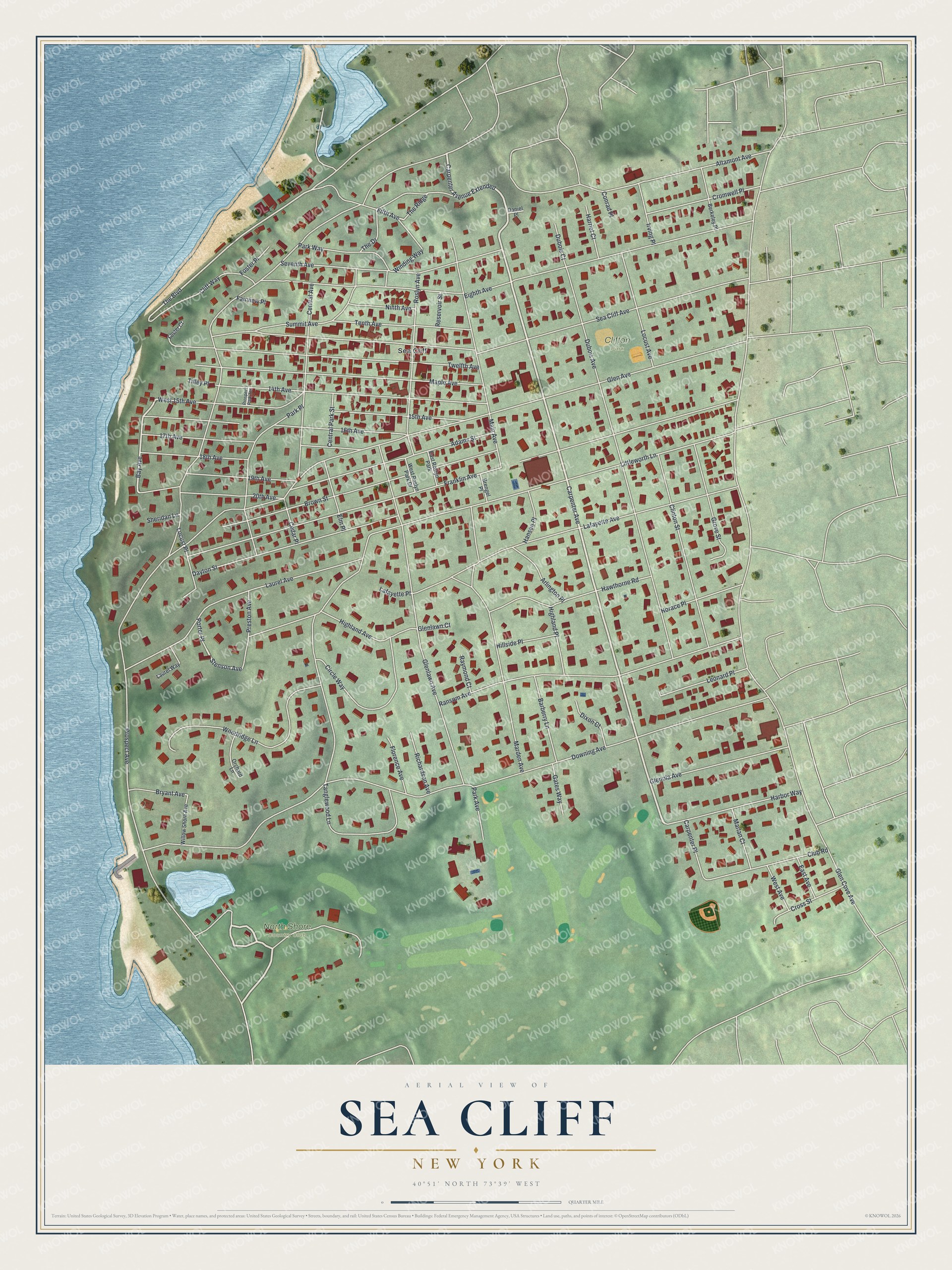 Watermarked full-map preview of Sea Cliff, New York
