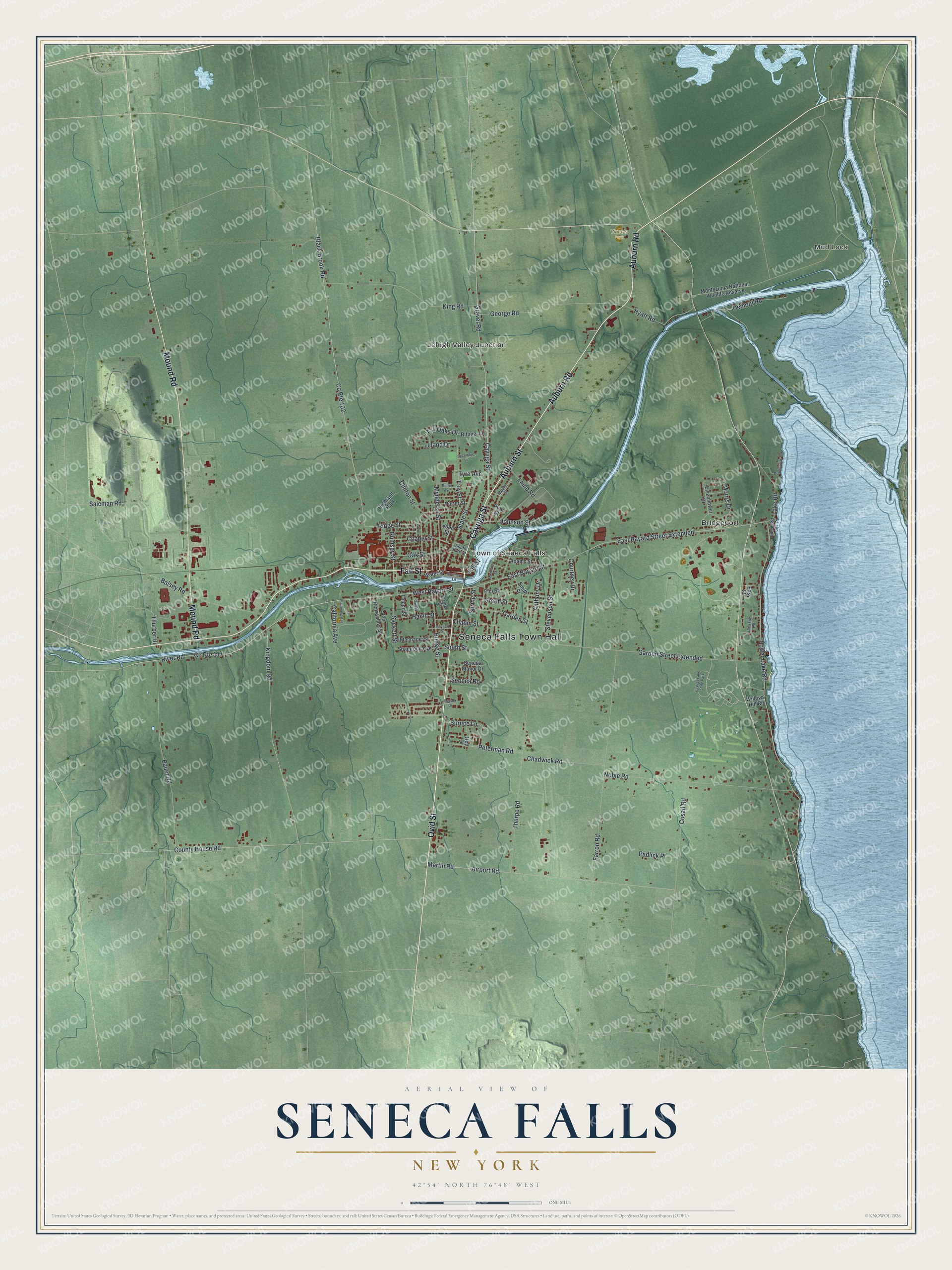 Watermarked full-map preview of Seneca Falls, New York