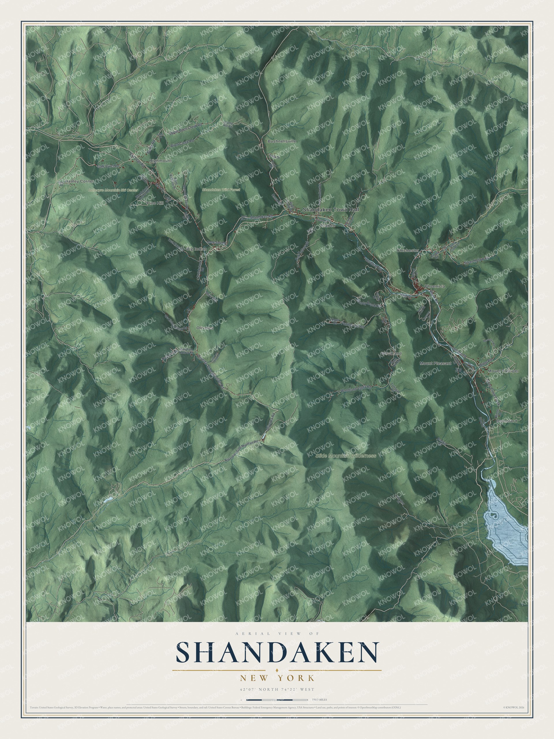 Watermarked full-map preview of Shandaken, New York