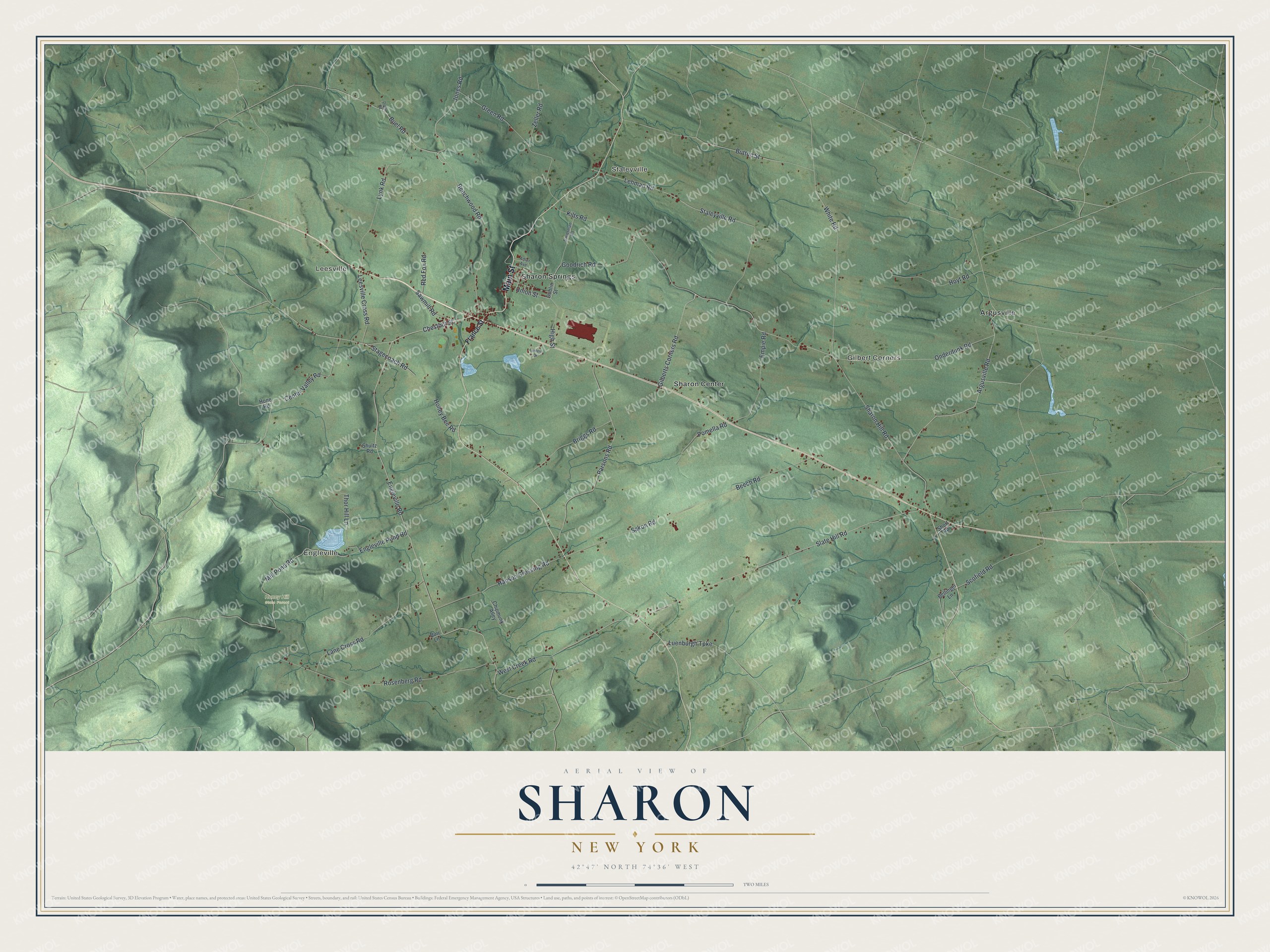 Watermarked full-map preview of Sharon, New York