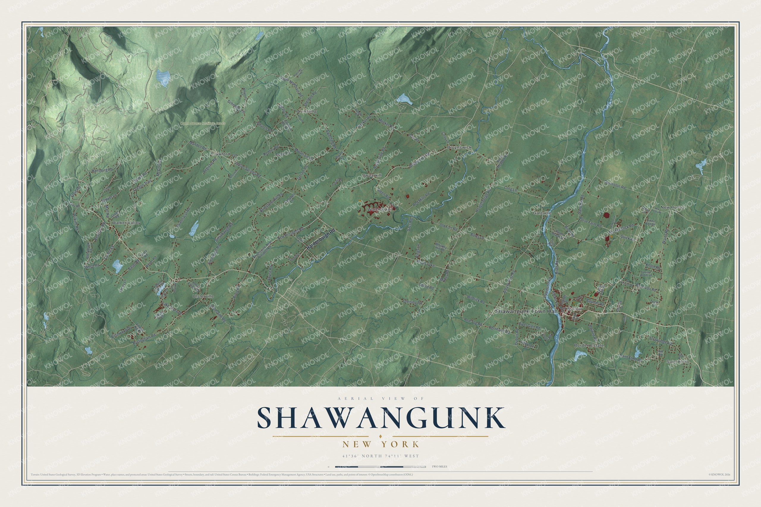 Watermarked full-map preview of Shawangunk, New York
