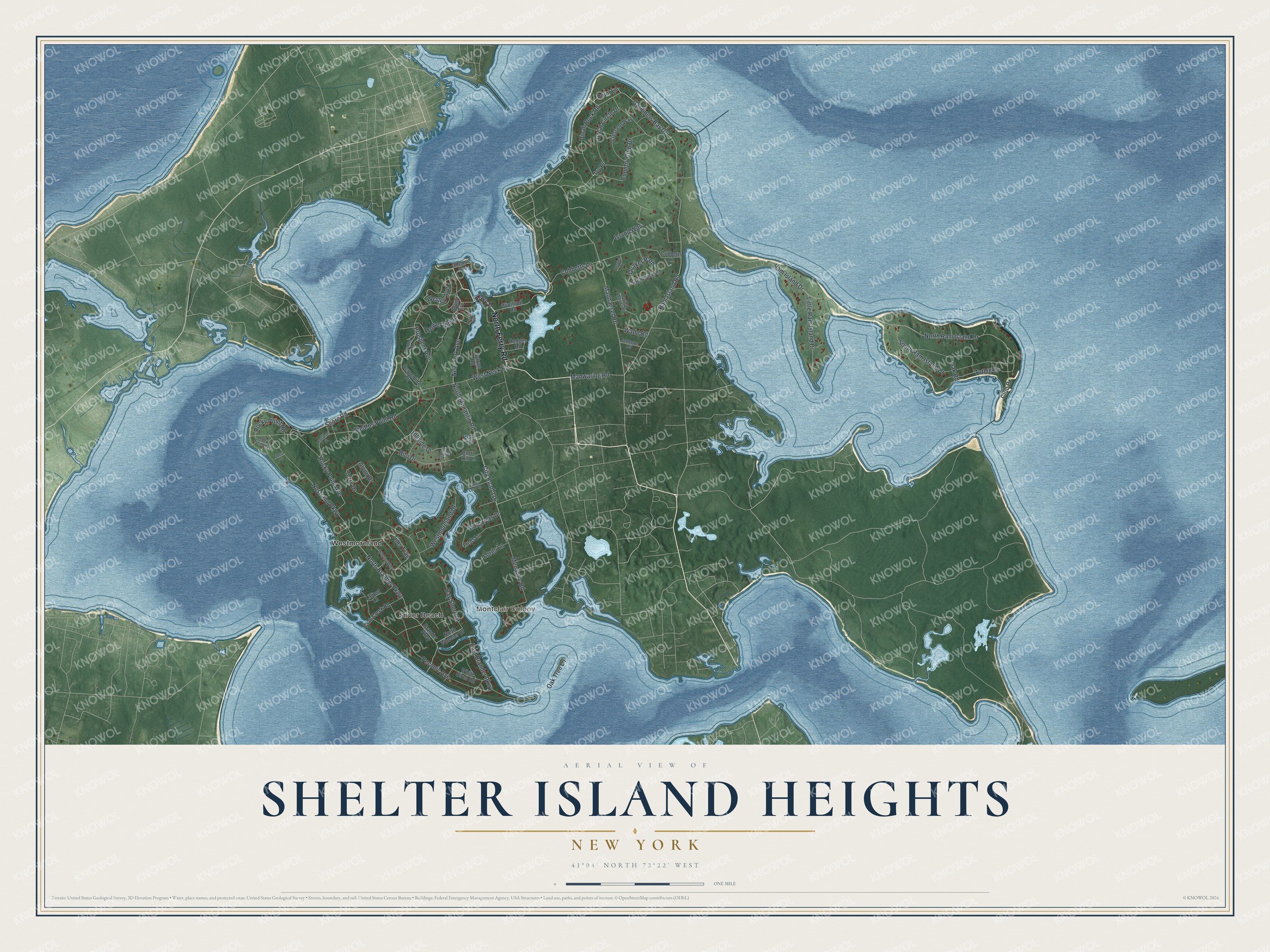 Watermarked full-map preview of Shelter Island Heights, New York