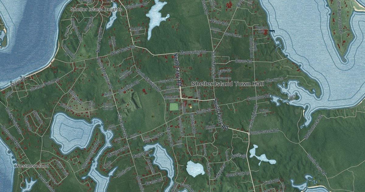 Map of Shelter Island, New York