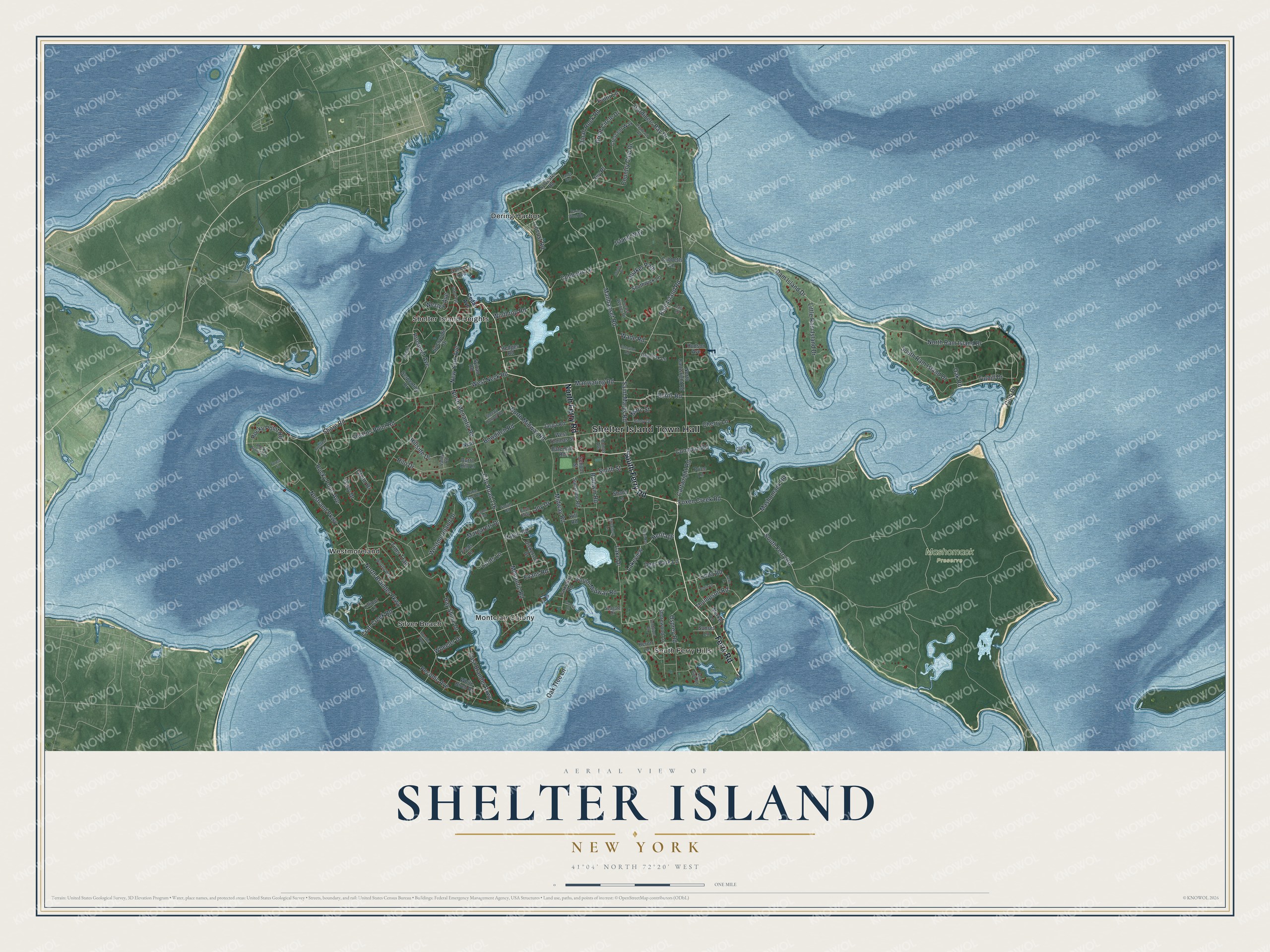 Watermarked full-map preview of Shelter Island, New York