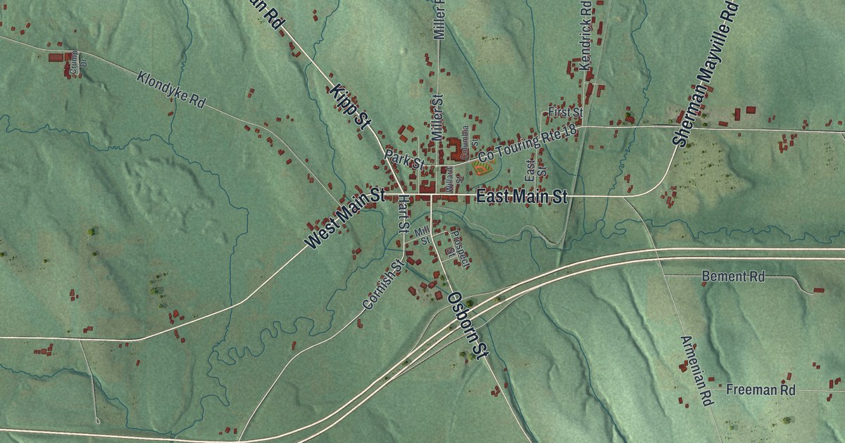 Map of Sherman, New York