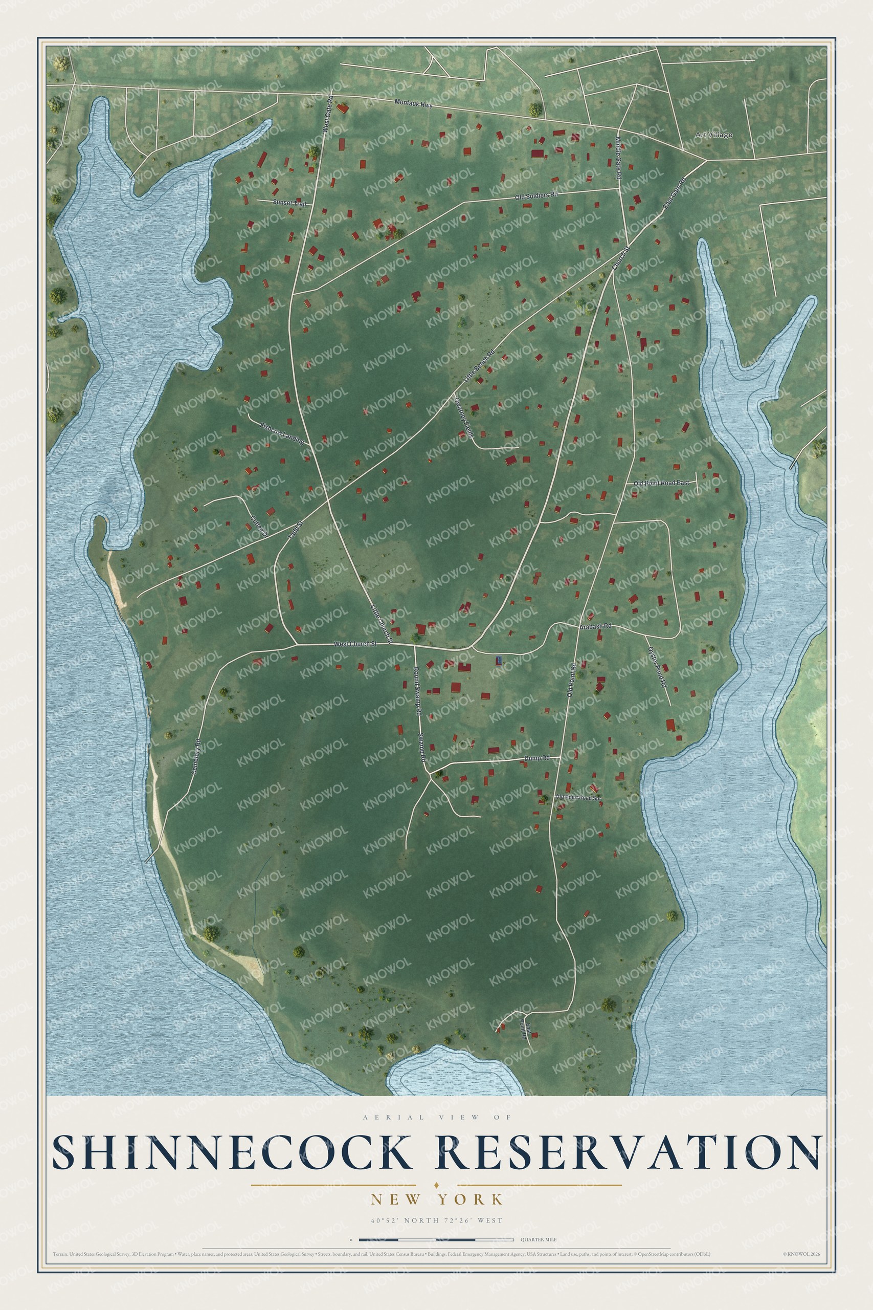 Watermarked full-map preview of Shinnecock Reservation, New York