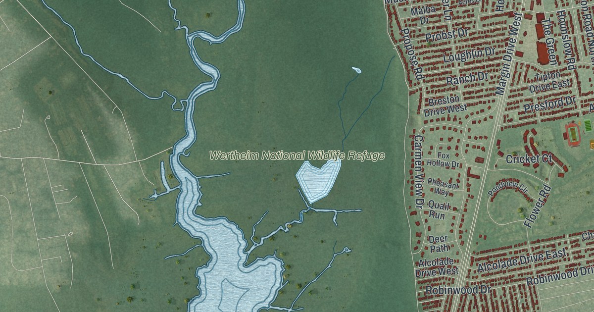 Map of Shirley, New York