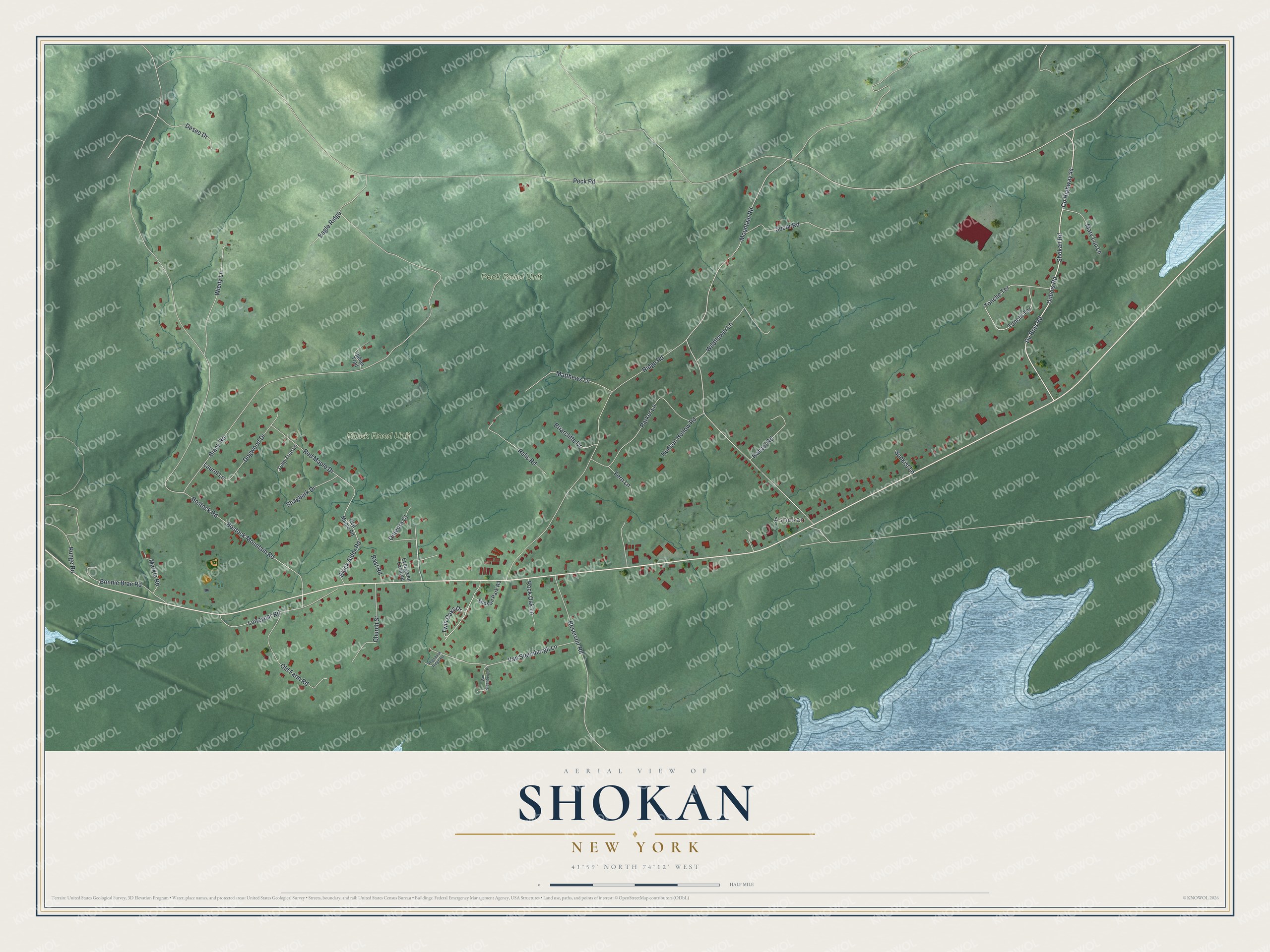 Watermarked full-map preview of Shokan, New York