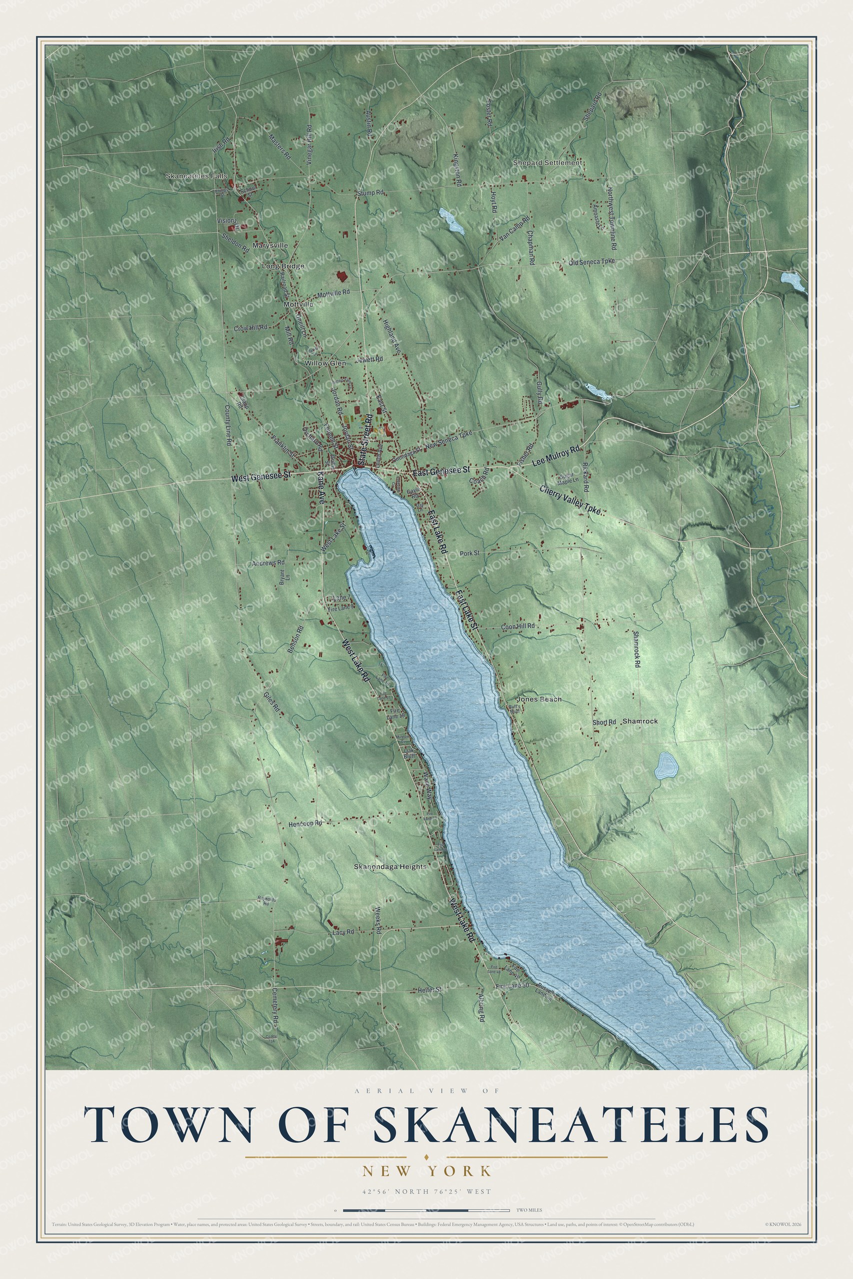 Watermarked full-map preview of Skaneateles, New York