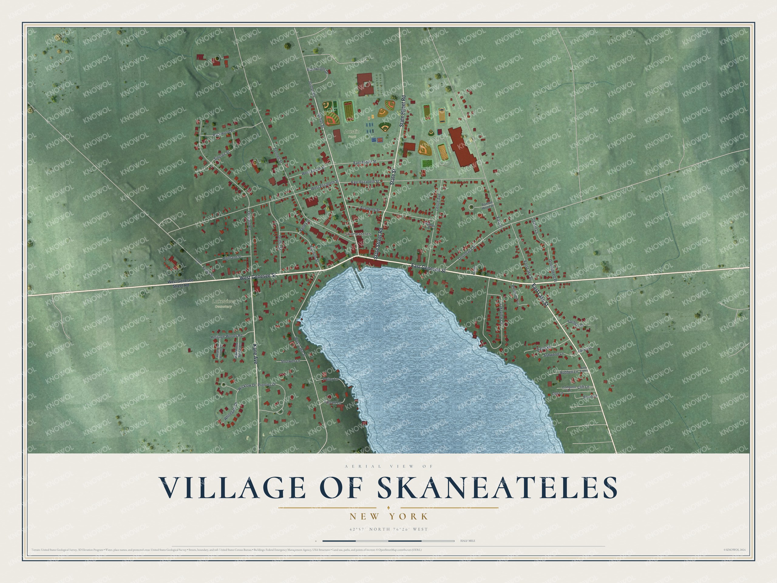 Watermarked full-map preview of Skaneateles, New York