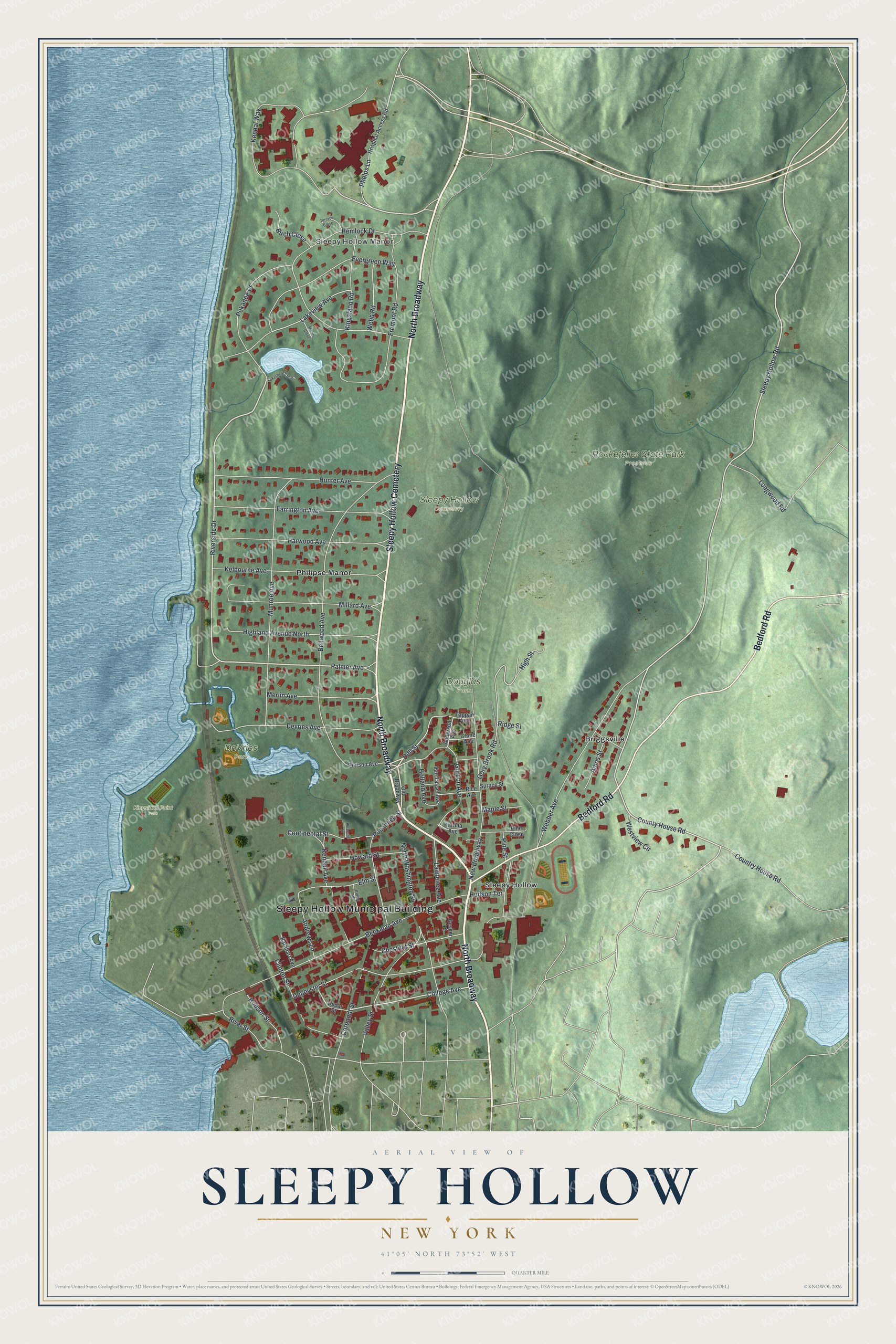 Watermarked full-map preview of Sleepy Hollow, New York