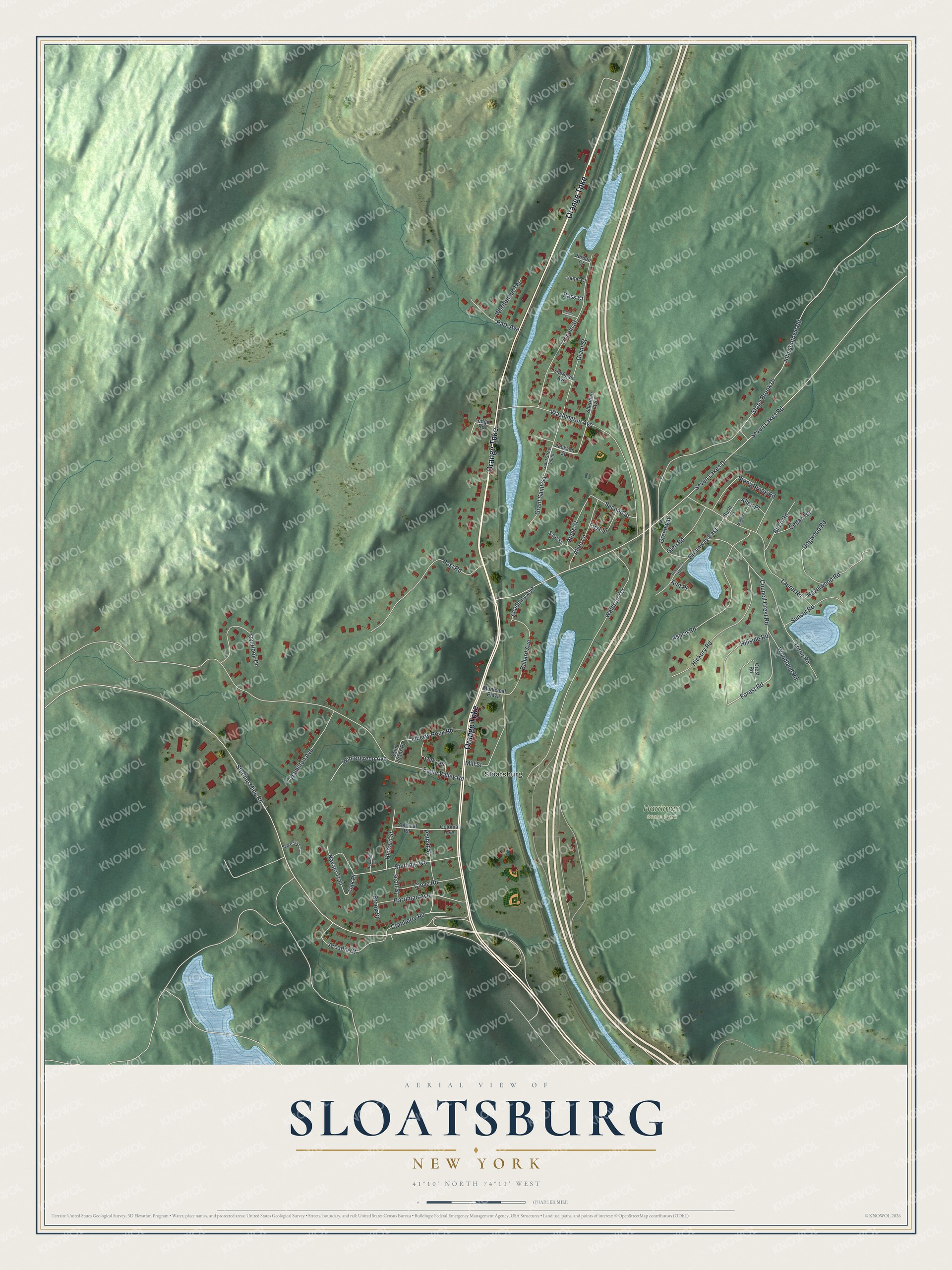 Watermarked full-map preview of Sloatsburg, New York
