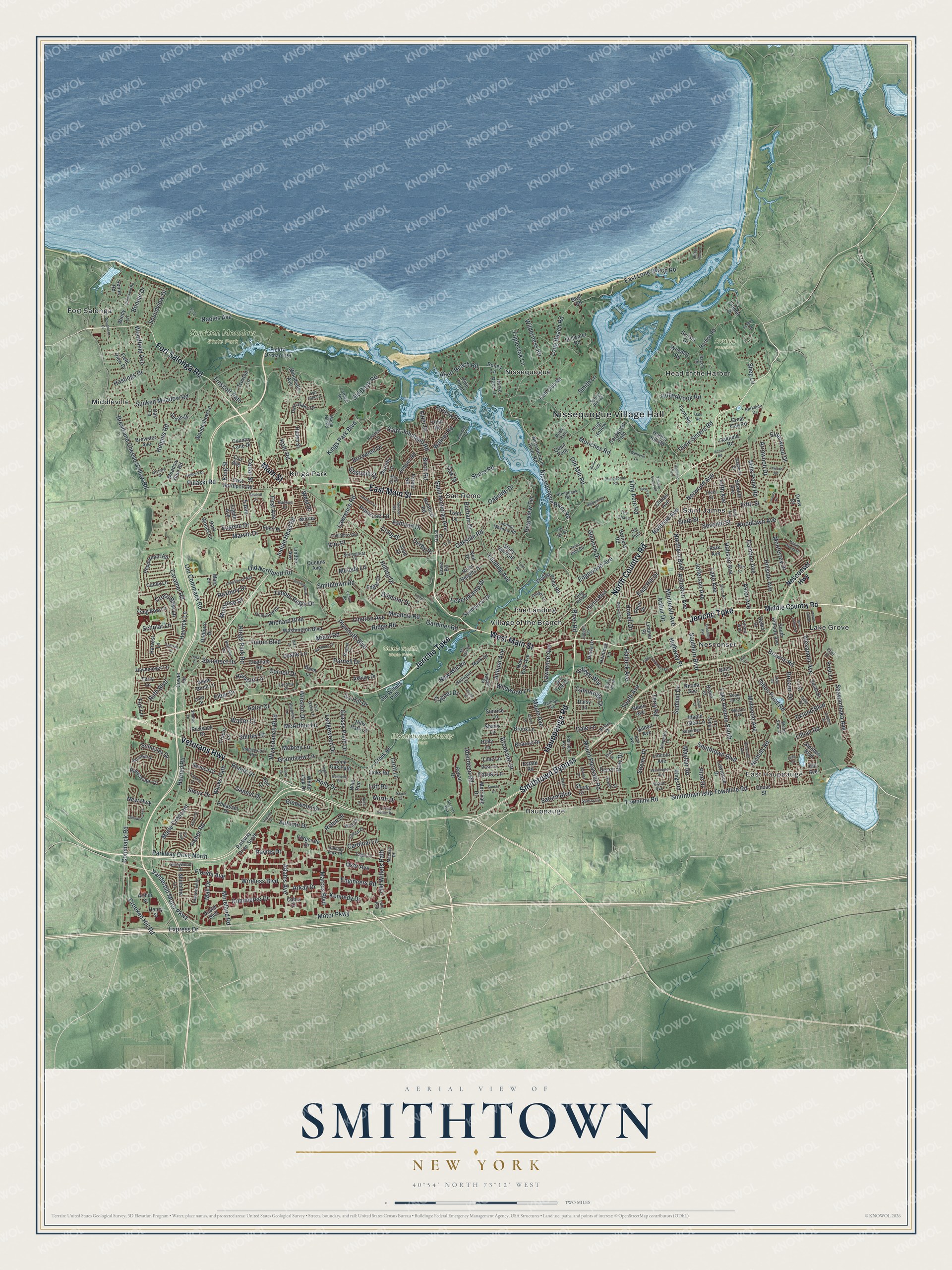 Watermarked full-map preview of Smithtown, New York