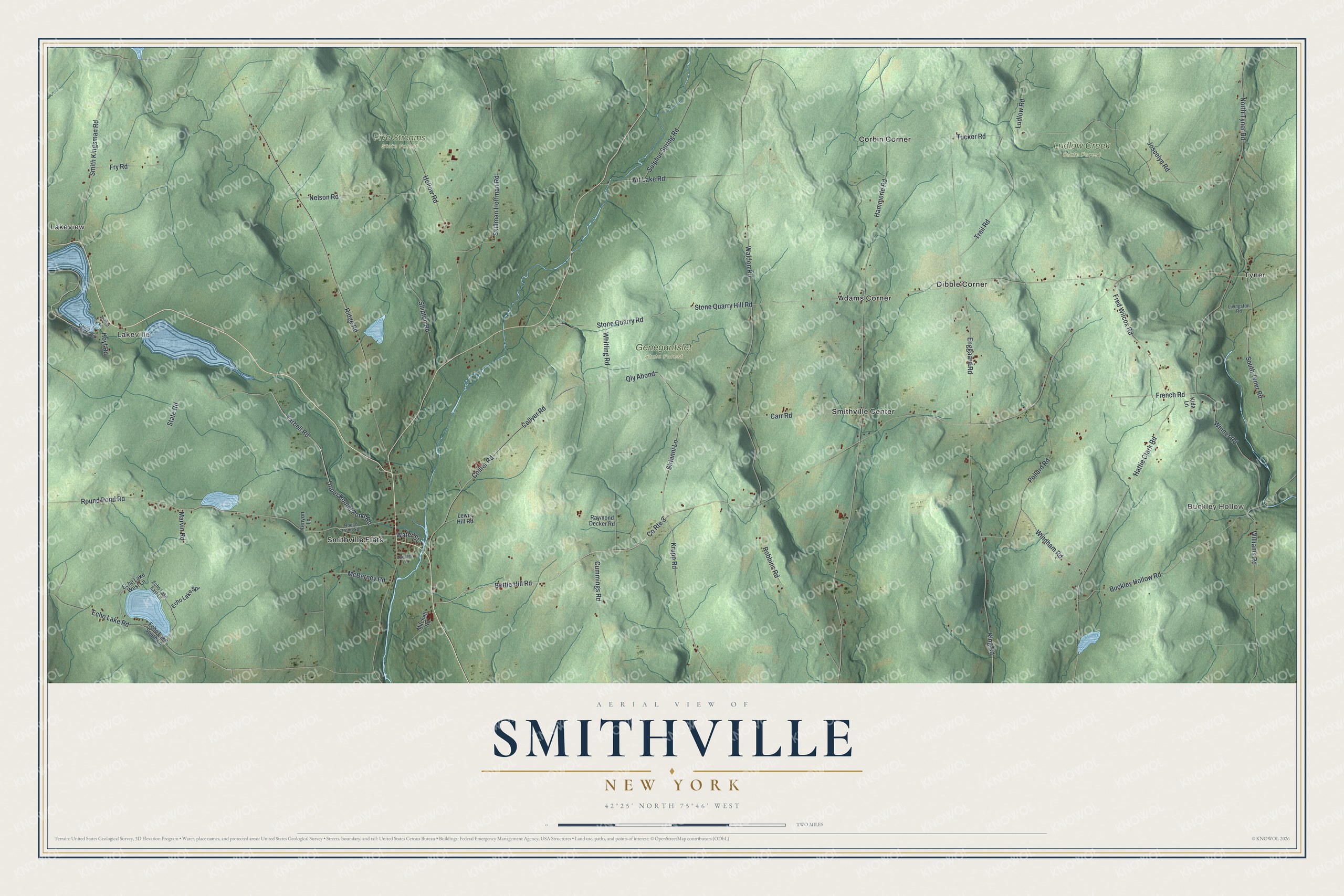 Watermarked full-map preview of Smithville, New York