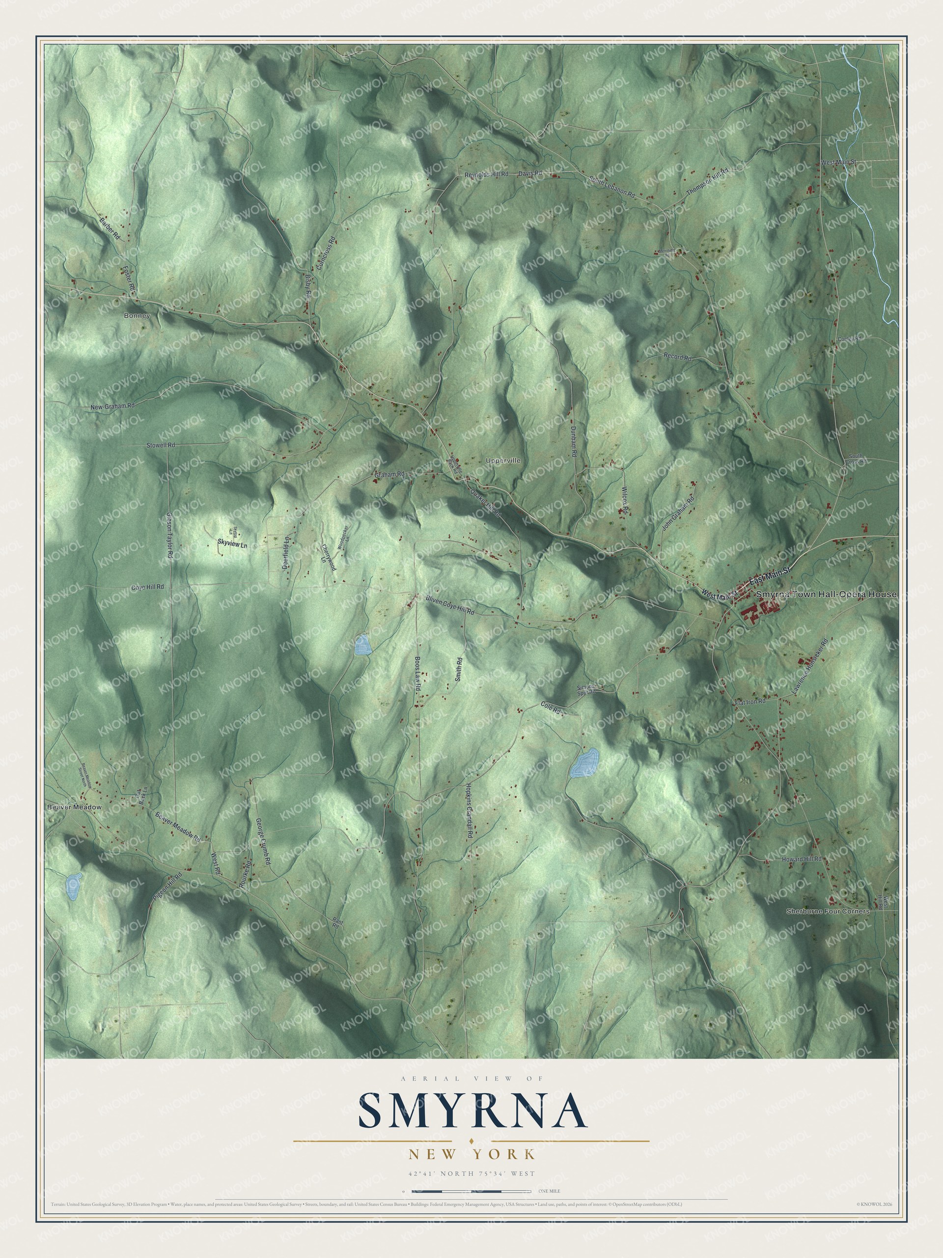 Watermarked full-map preview of Smyrna, New York