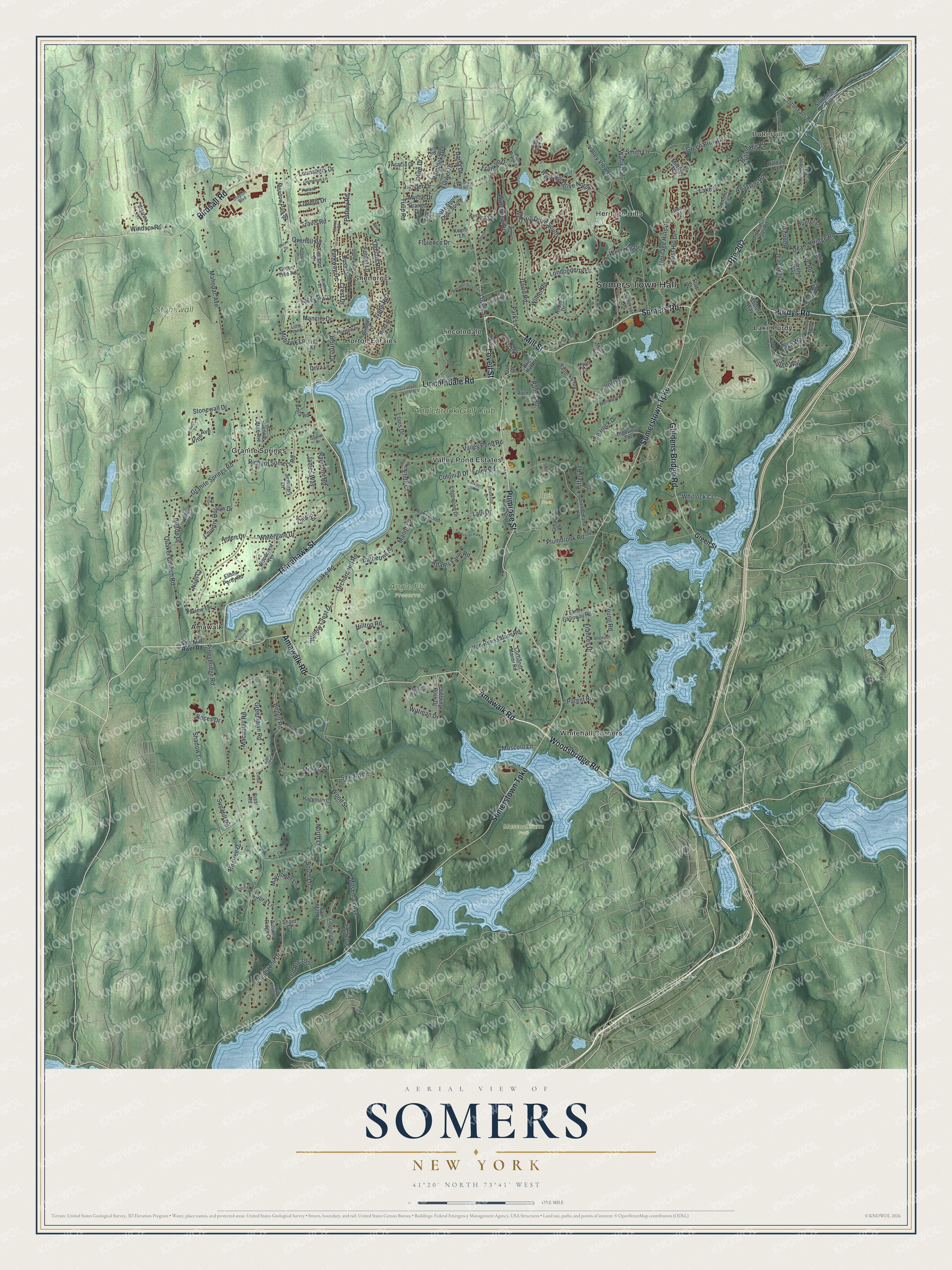 Watermarked full-map preview of Somers, New York