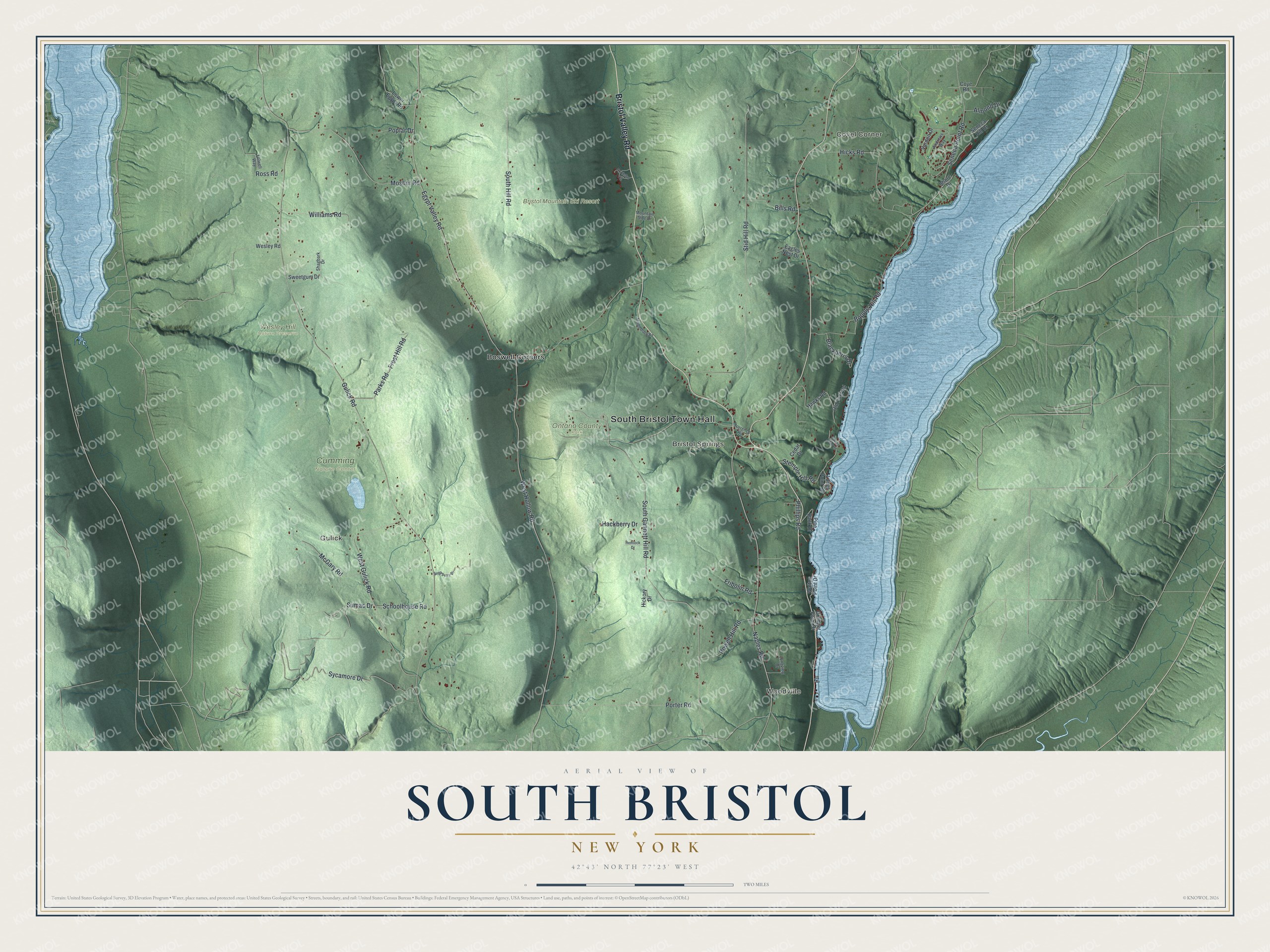 Watermarked full-map preview of South Bristol, New York