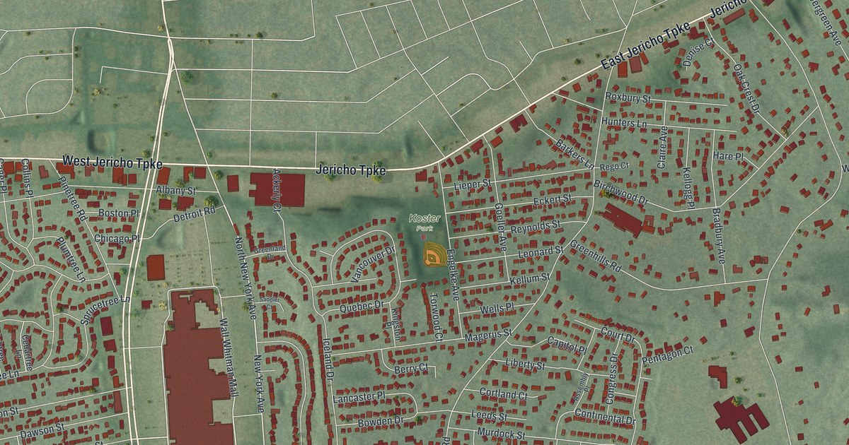 Map of South Huntington, New York