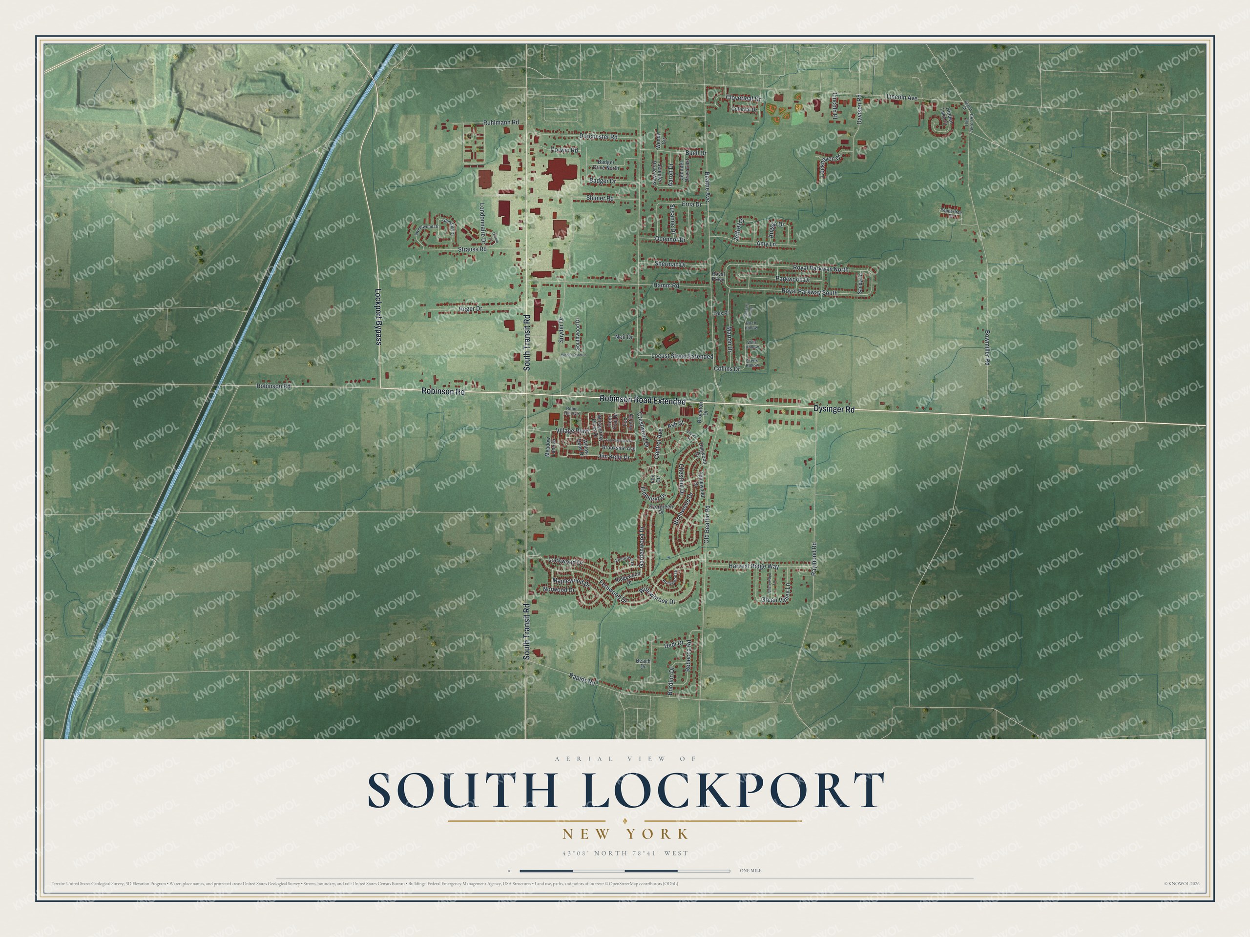 Watermarked full-map preview of South Lockport, New York