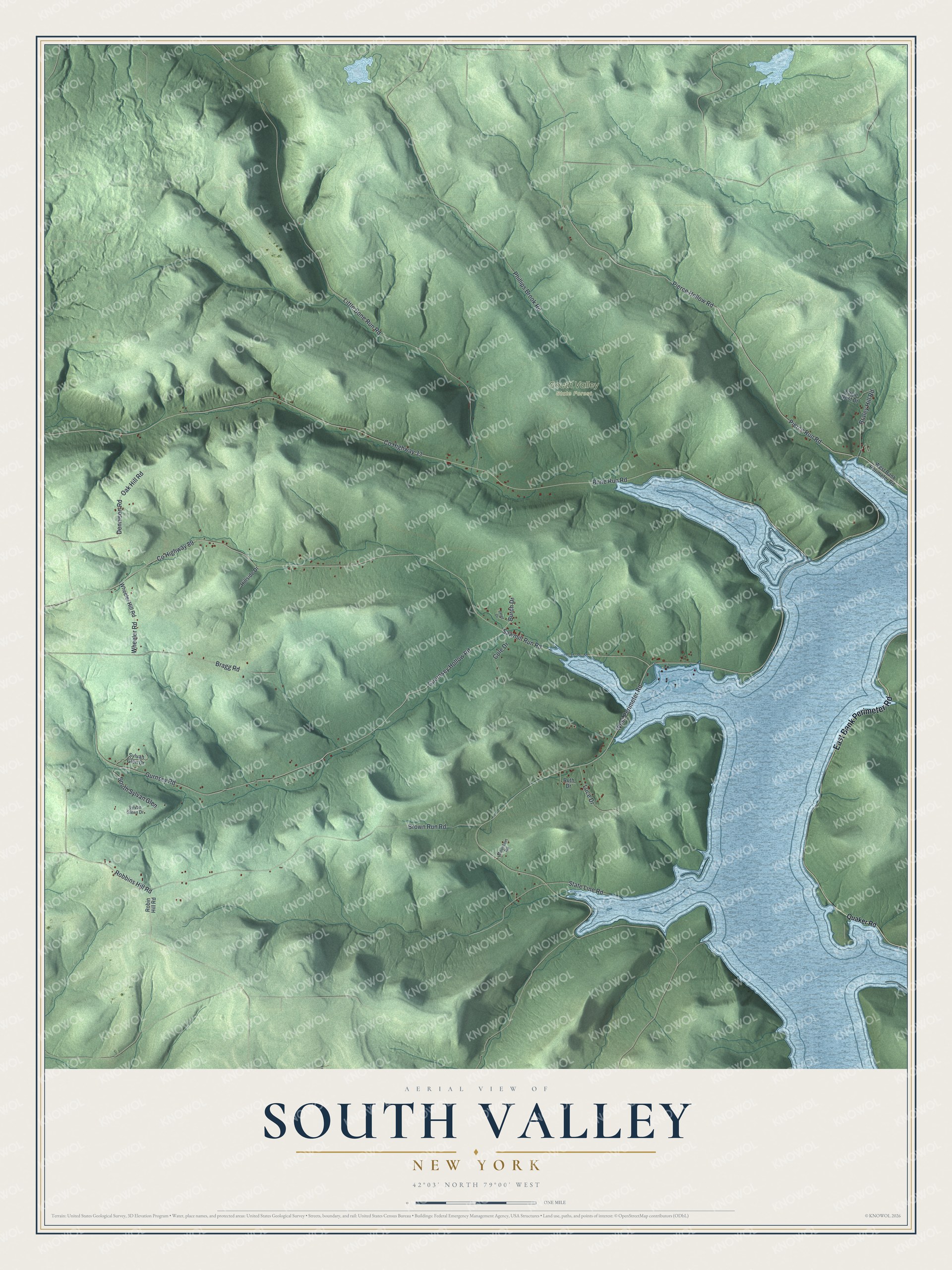 Watermarked full-map preview of South Valley, New York