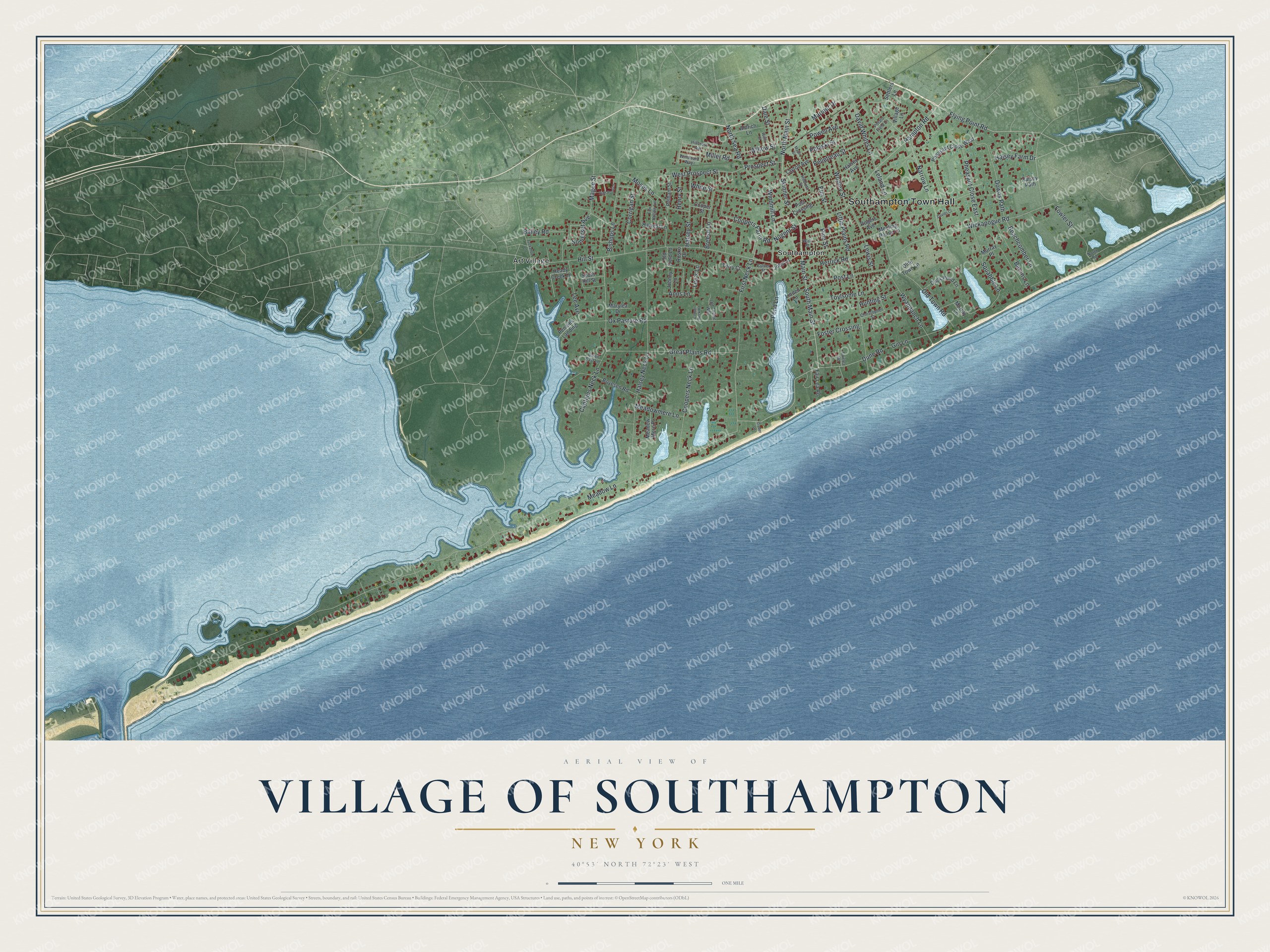 Watermarked full-map preview of Southampton, New York