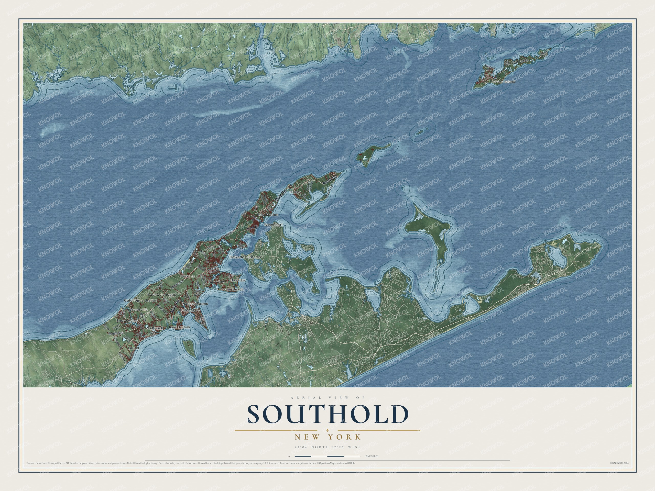 Watermarked full-map preview of Southold, New York
