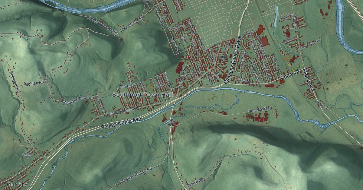 Map of Southport, New York