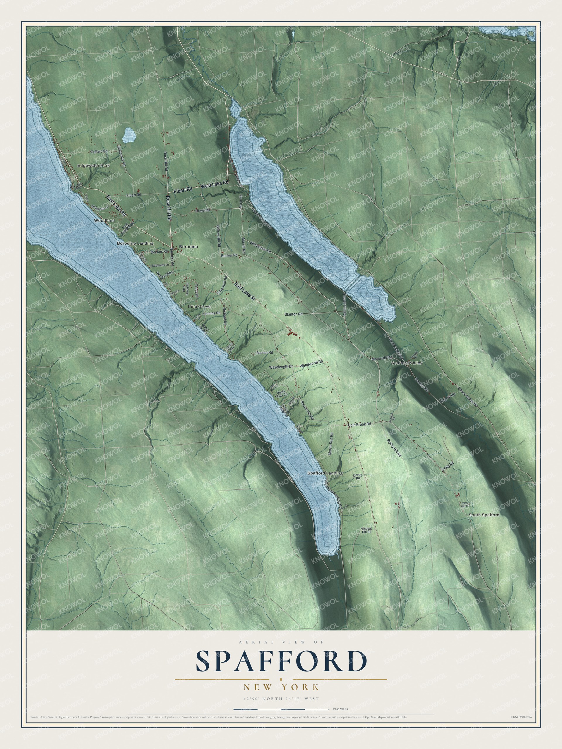 Watermarked full-map preview of Spafford, New York