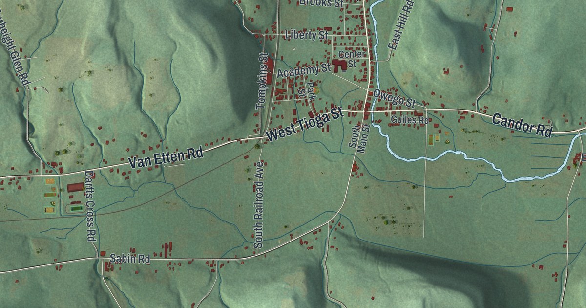 Map of Spencer, New York