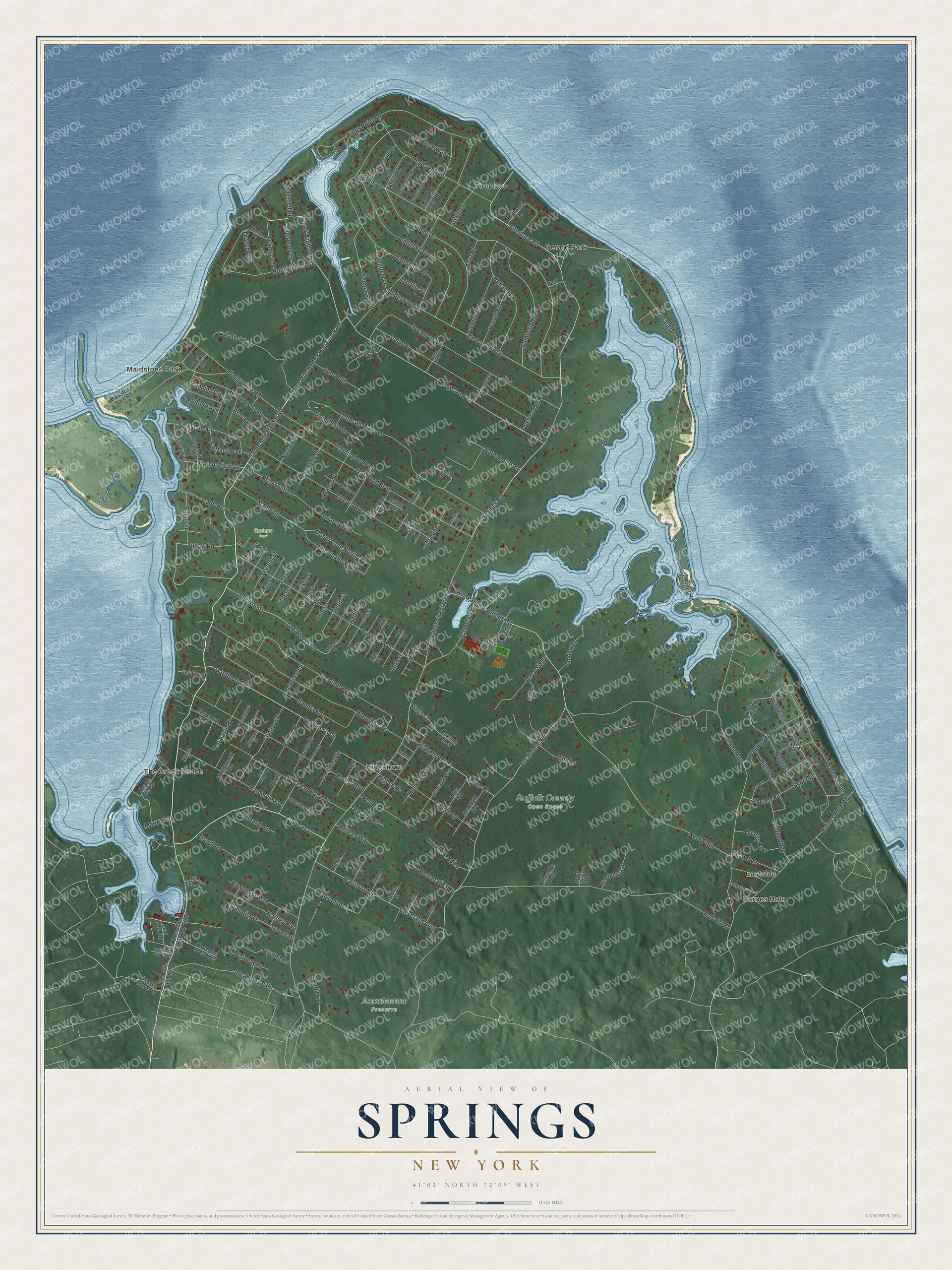 Watermarked full-map preview of Springs, New York