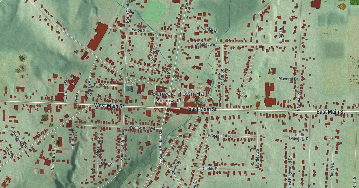 Map of Springville, New York