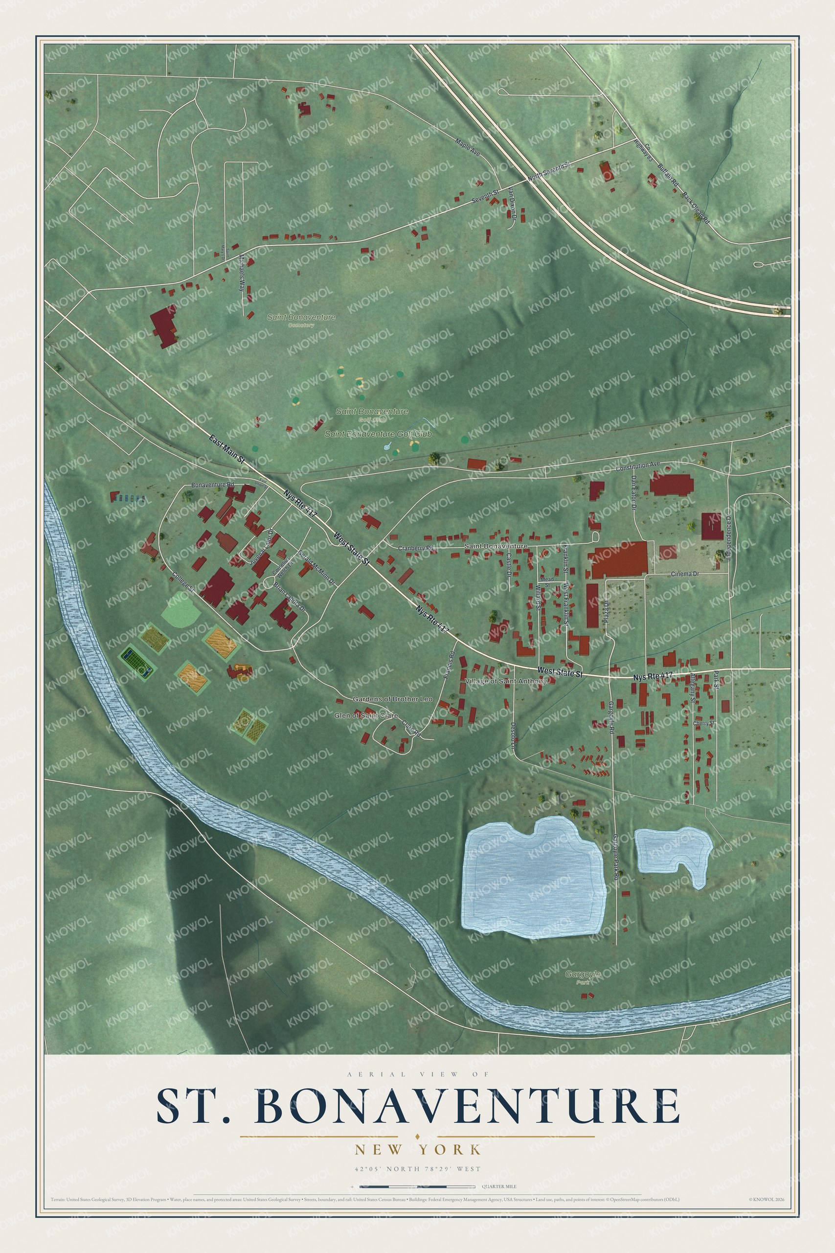 Watermarked full-map preview of St. Bonaventure, New York