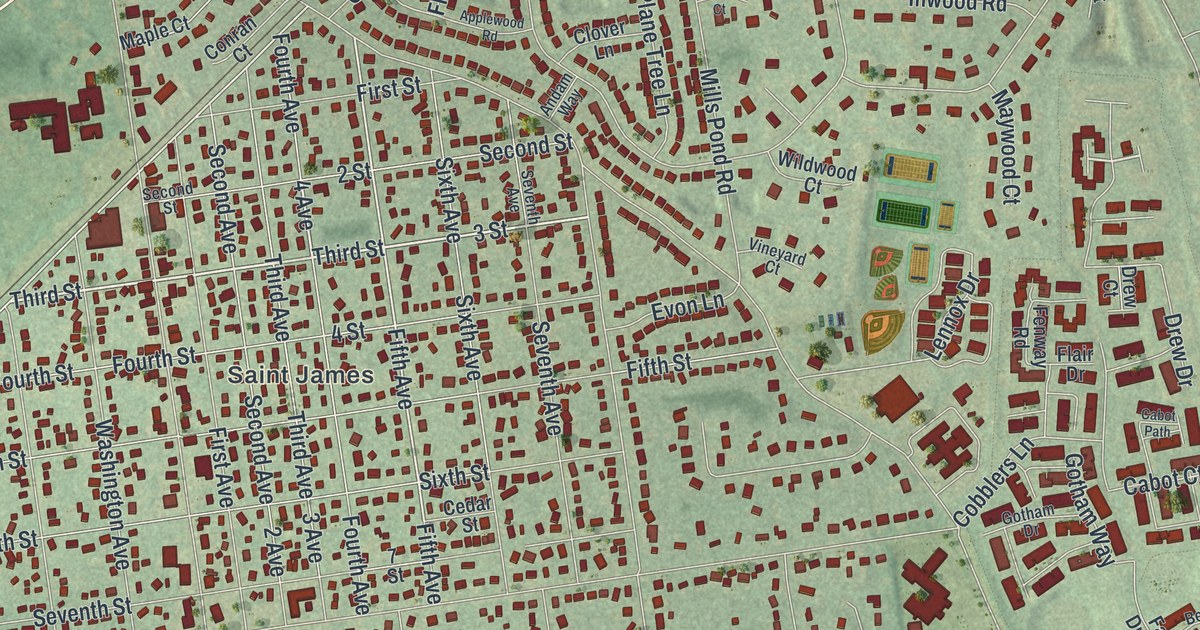 Map of St. James, New York