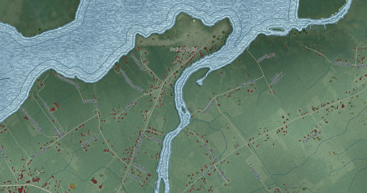 Map of St. Regis Mohawk Reservation, New York
