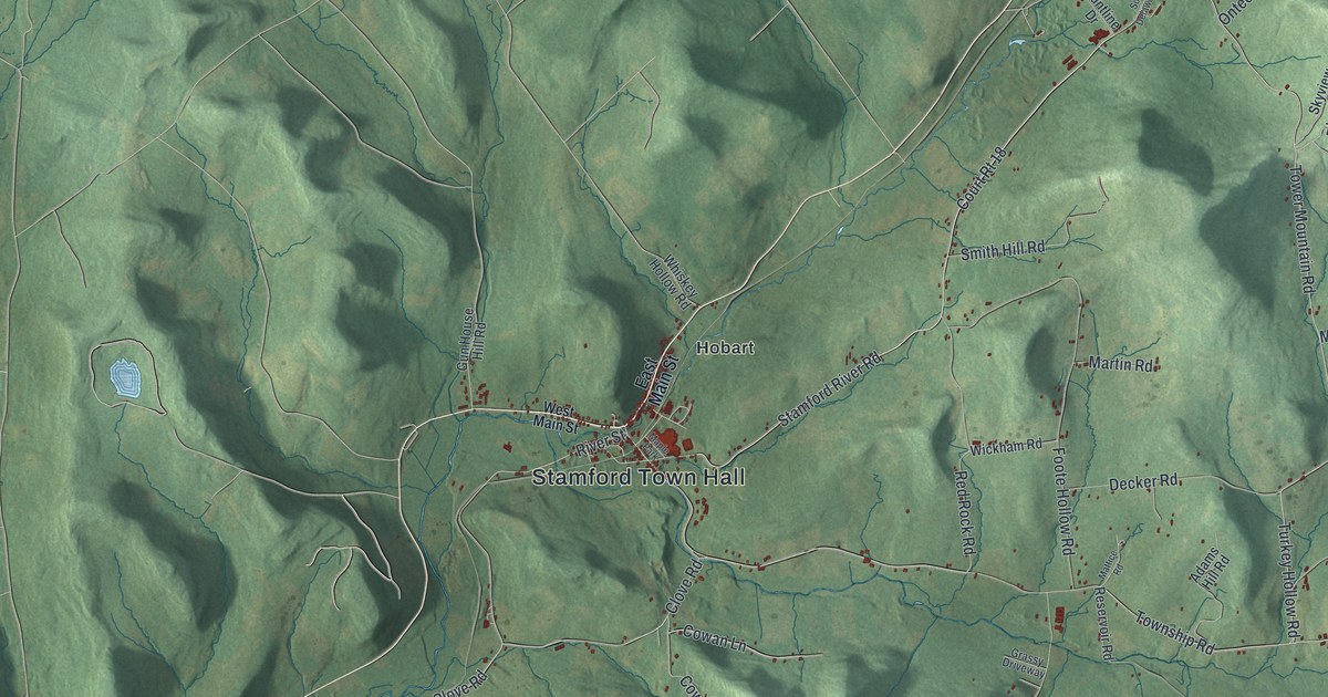 Map of Stamford, New York