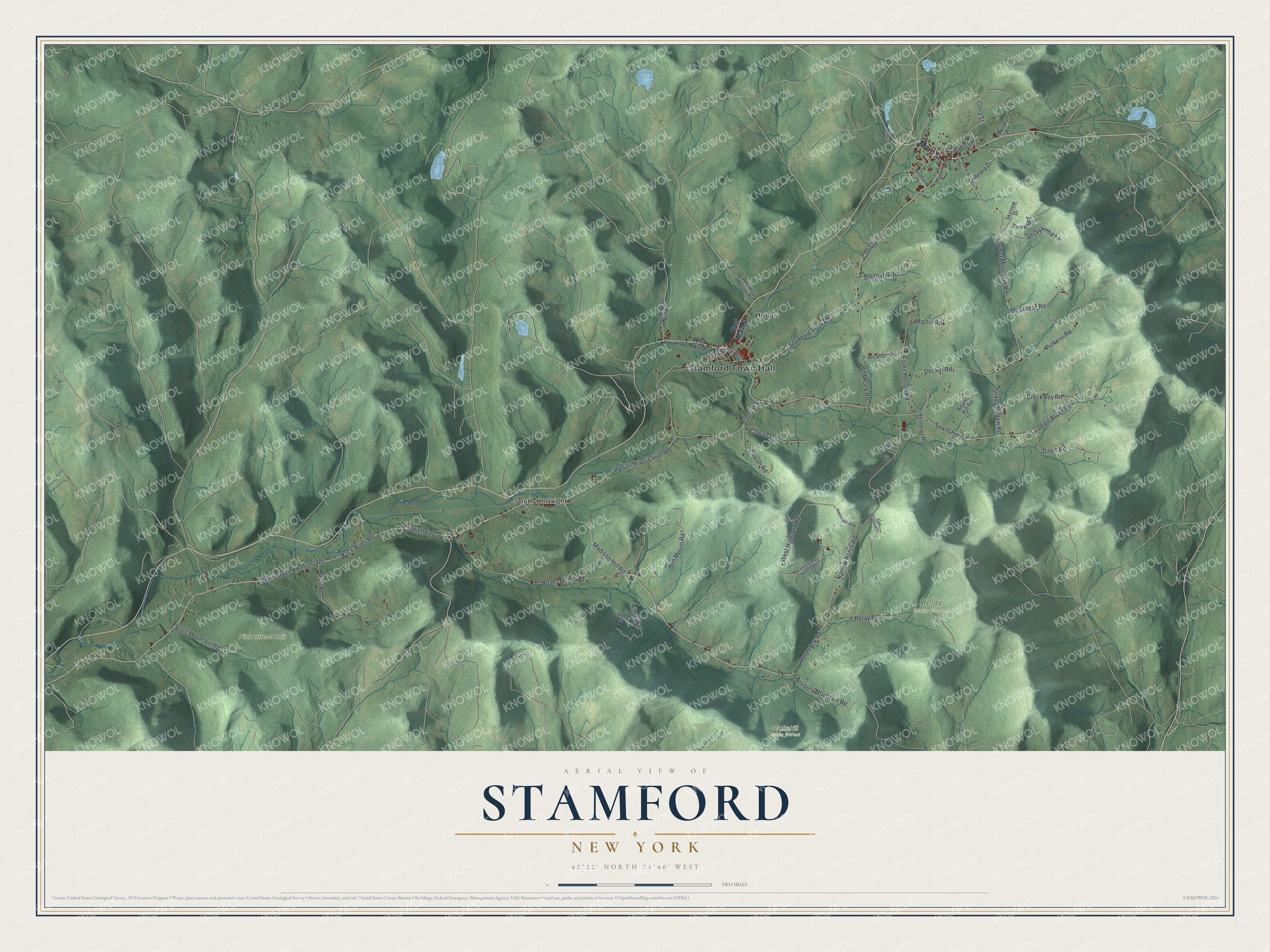Watermarked full-map preview of Stamford, New York