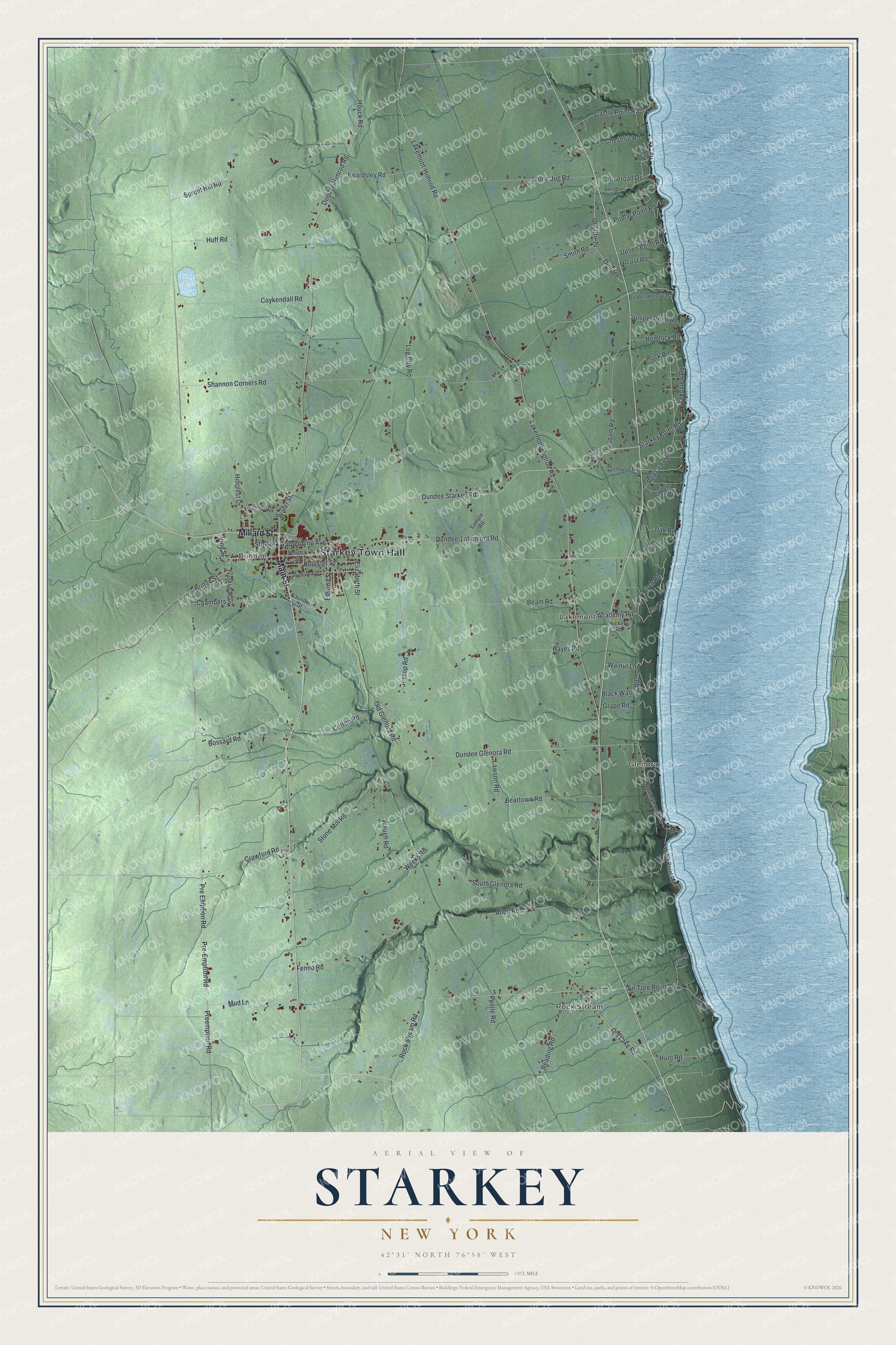 Watermarked full-map preview of Starkey, New York