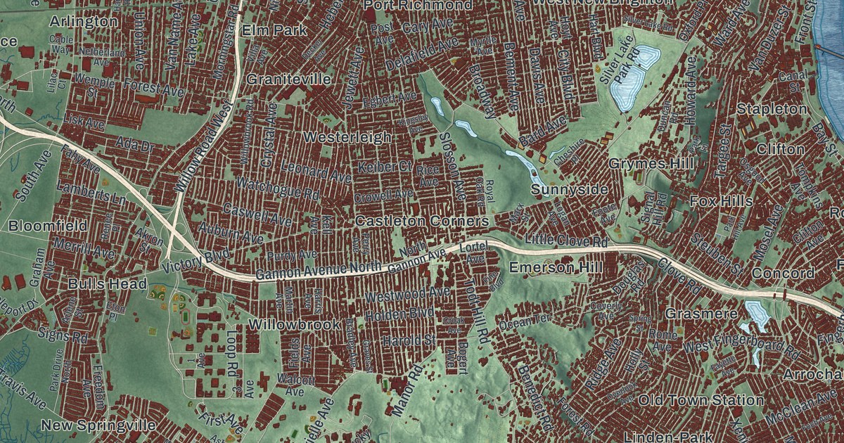 Map of Staten Island, New York