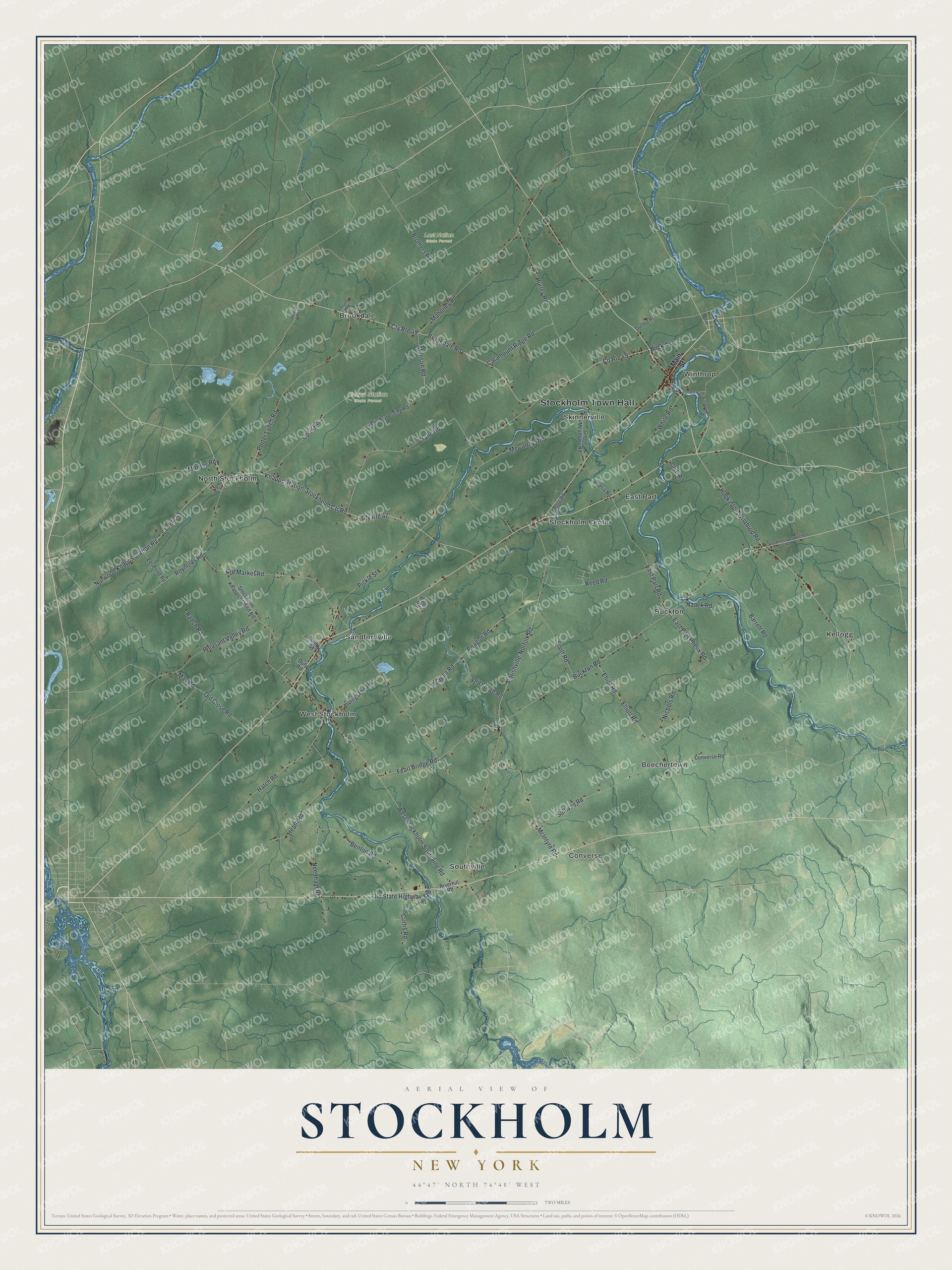 Watermarked full-map preview of Stockholm, New York