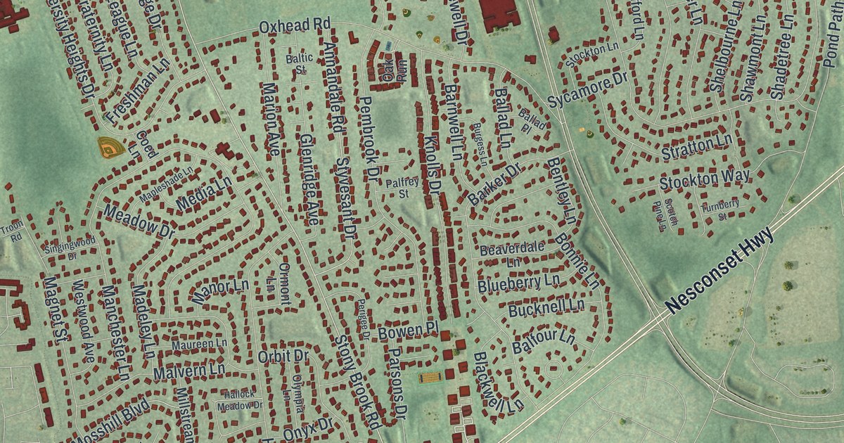 Map of Stony Brook, New York