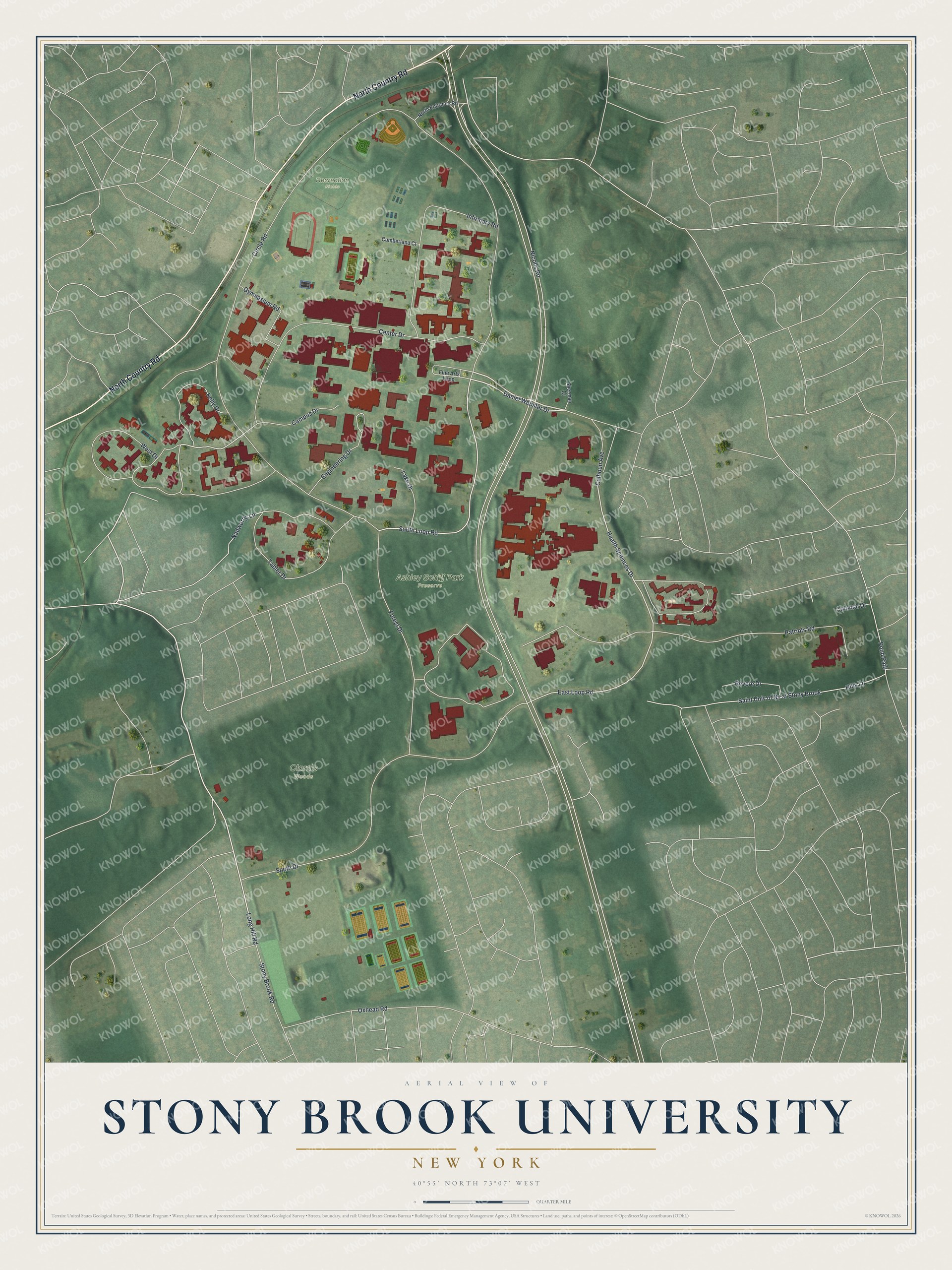 Watermarked full-map preview of Stony Brook University, New York