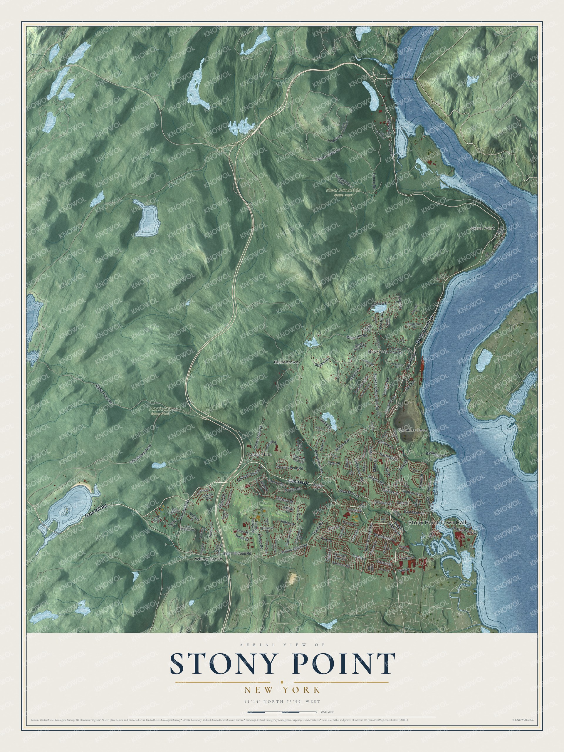 Watermarked full-map preview of Stony Point, New York