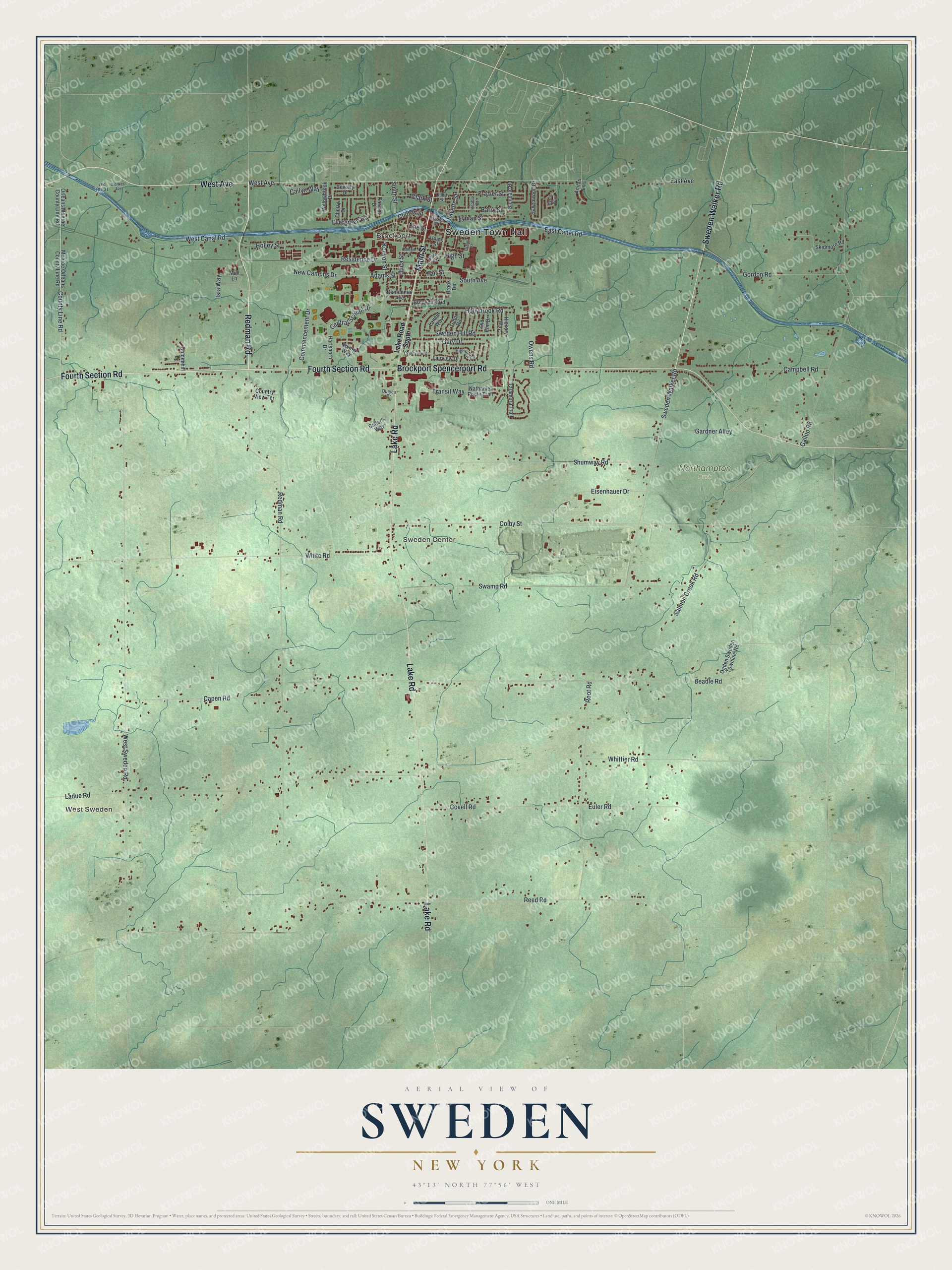 Watermarked full-map preview of Sweden, New York