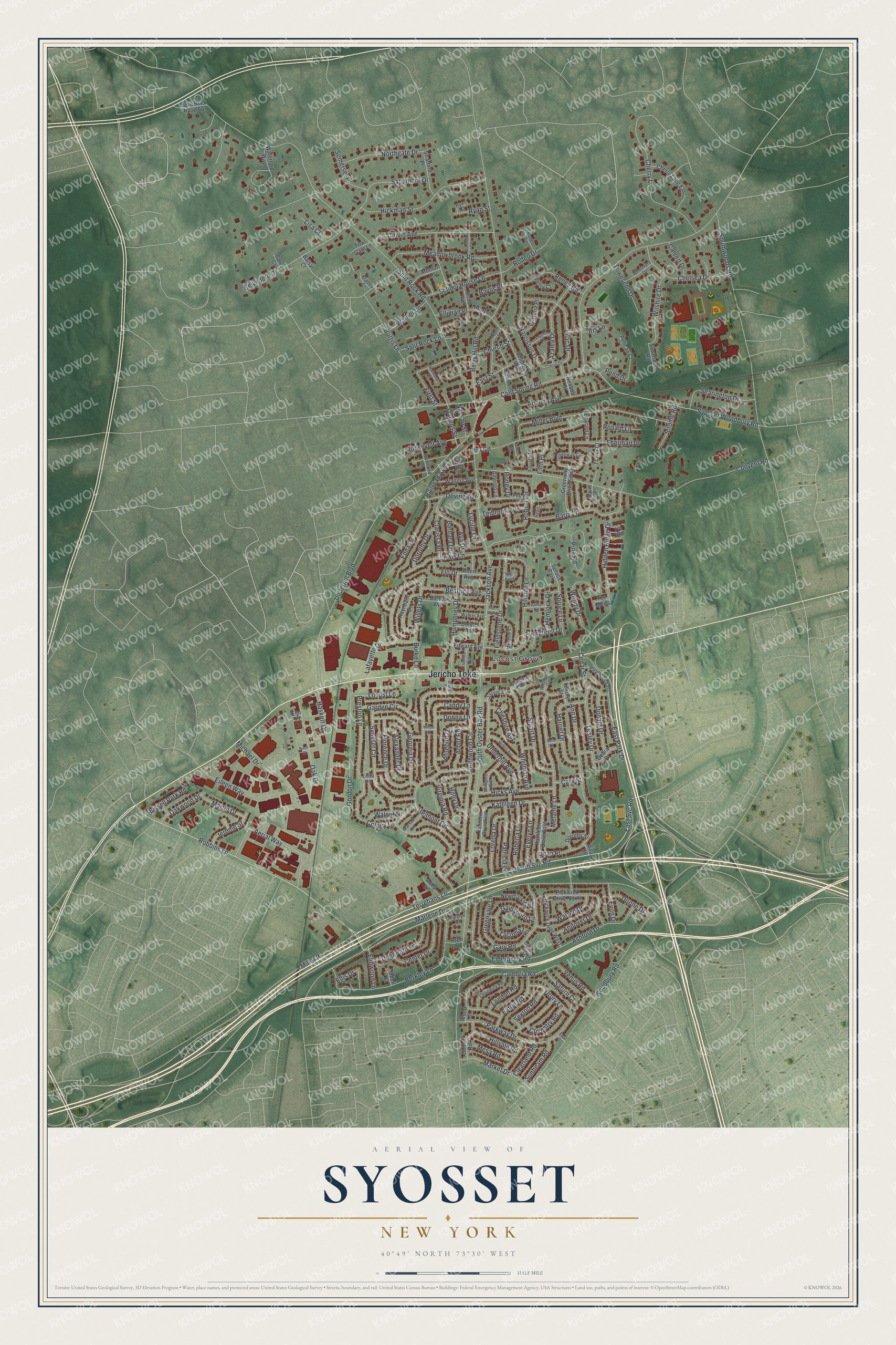 Watermarked full-map preview of Syosset, New York