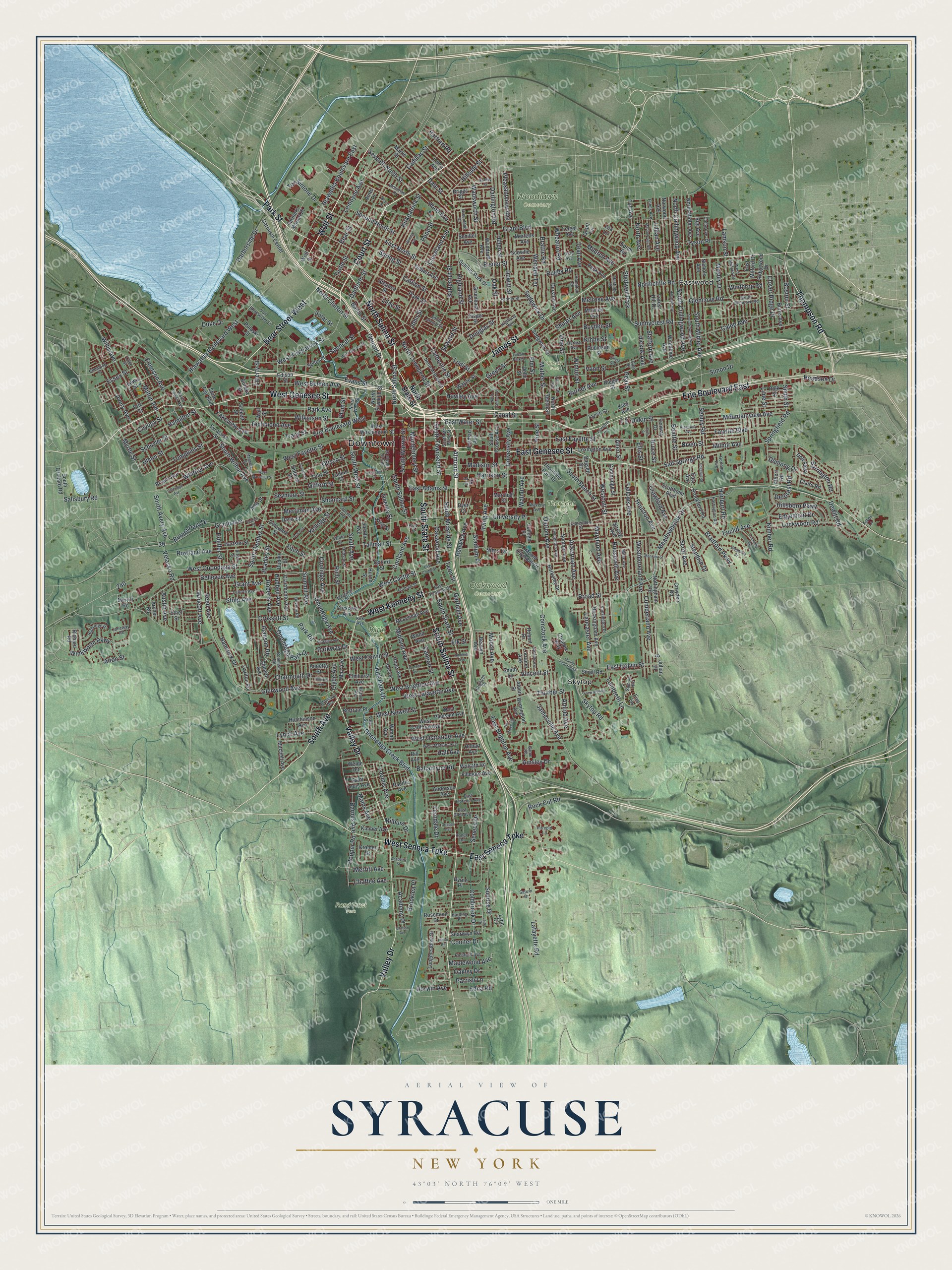 Watermarked full-map preview of Syracuse, New York