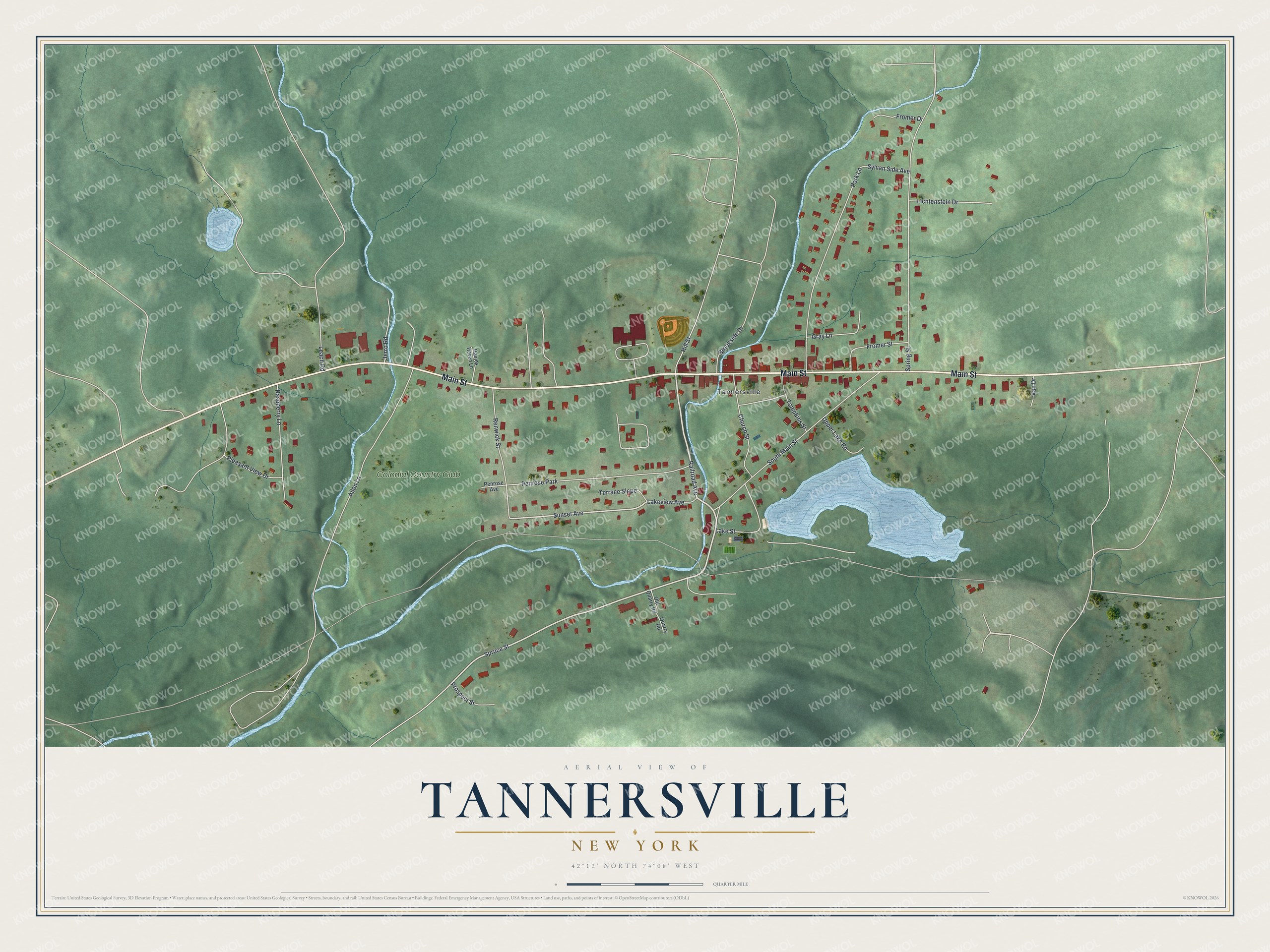 Watermarked full-map preview of Tannersville, New York