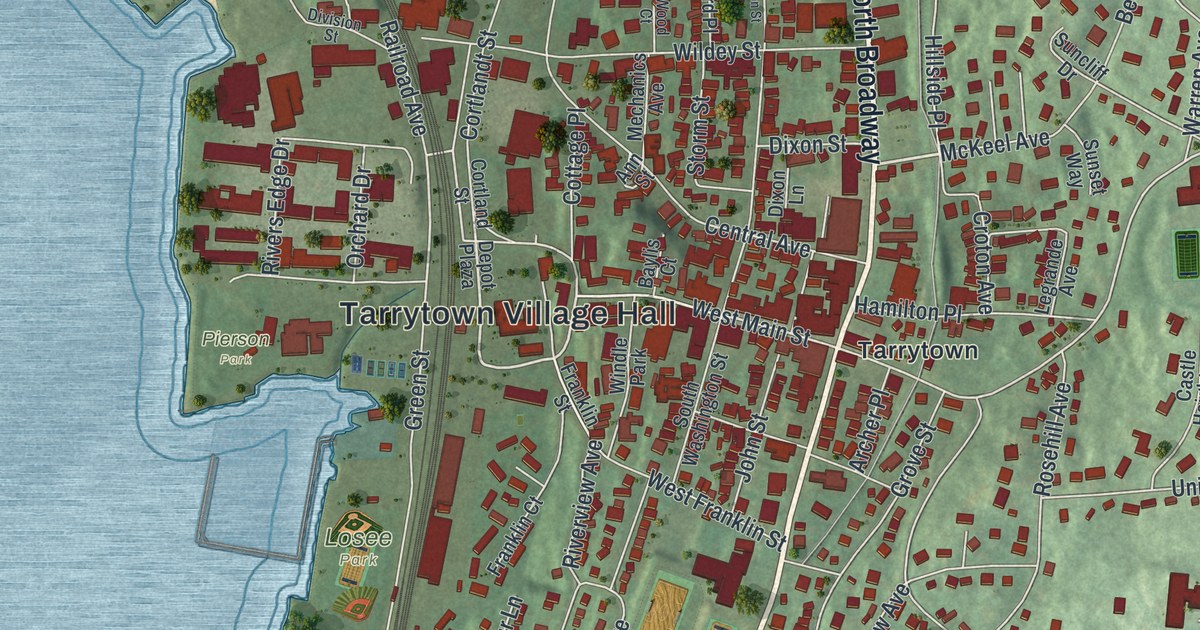 Map of Tarrytown, New York