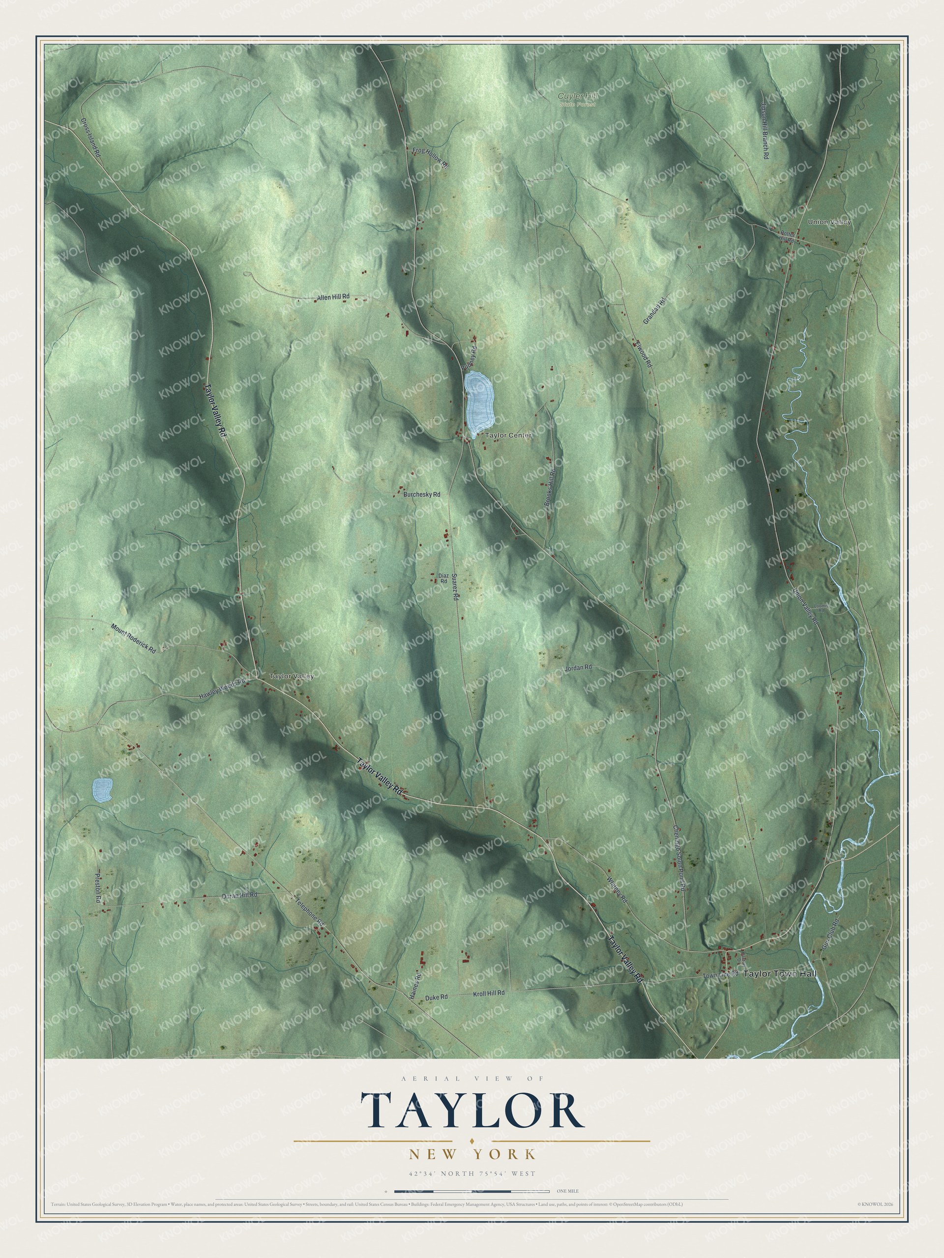 Watermarked full-map preview of Taylor, New York
