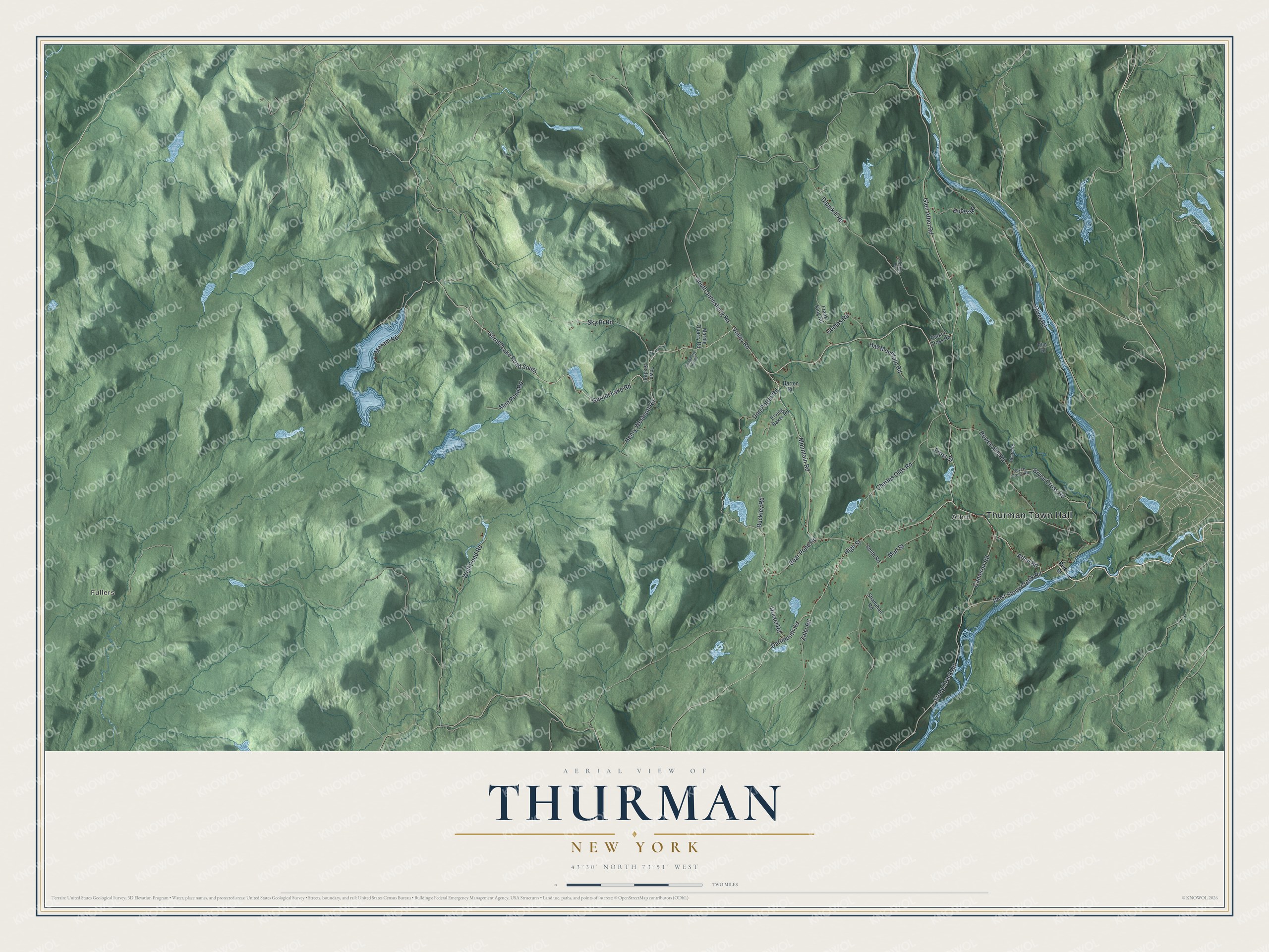 Watermarked full-map preview of Thurman, New York