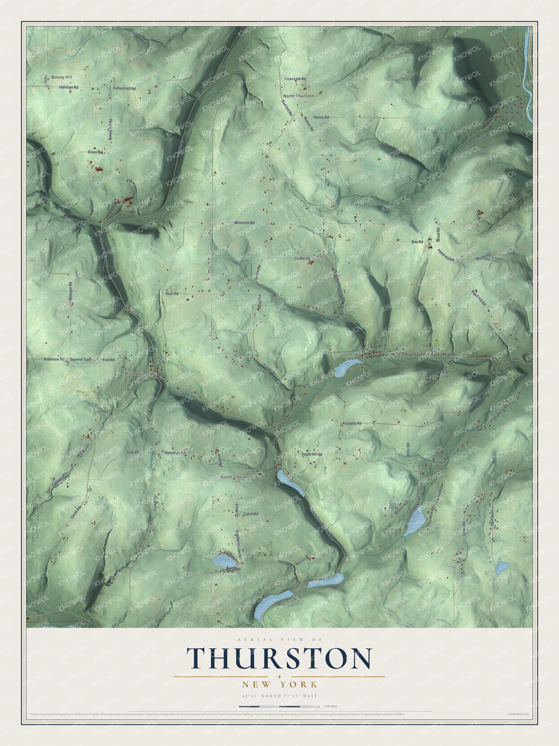 Watermarked full-map preview of Thurston, New York